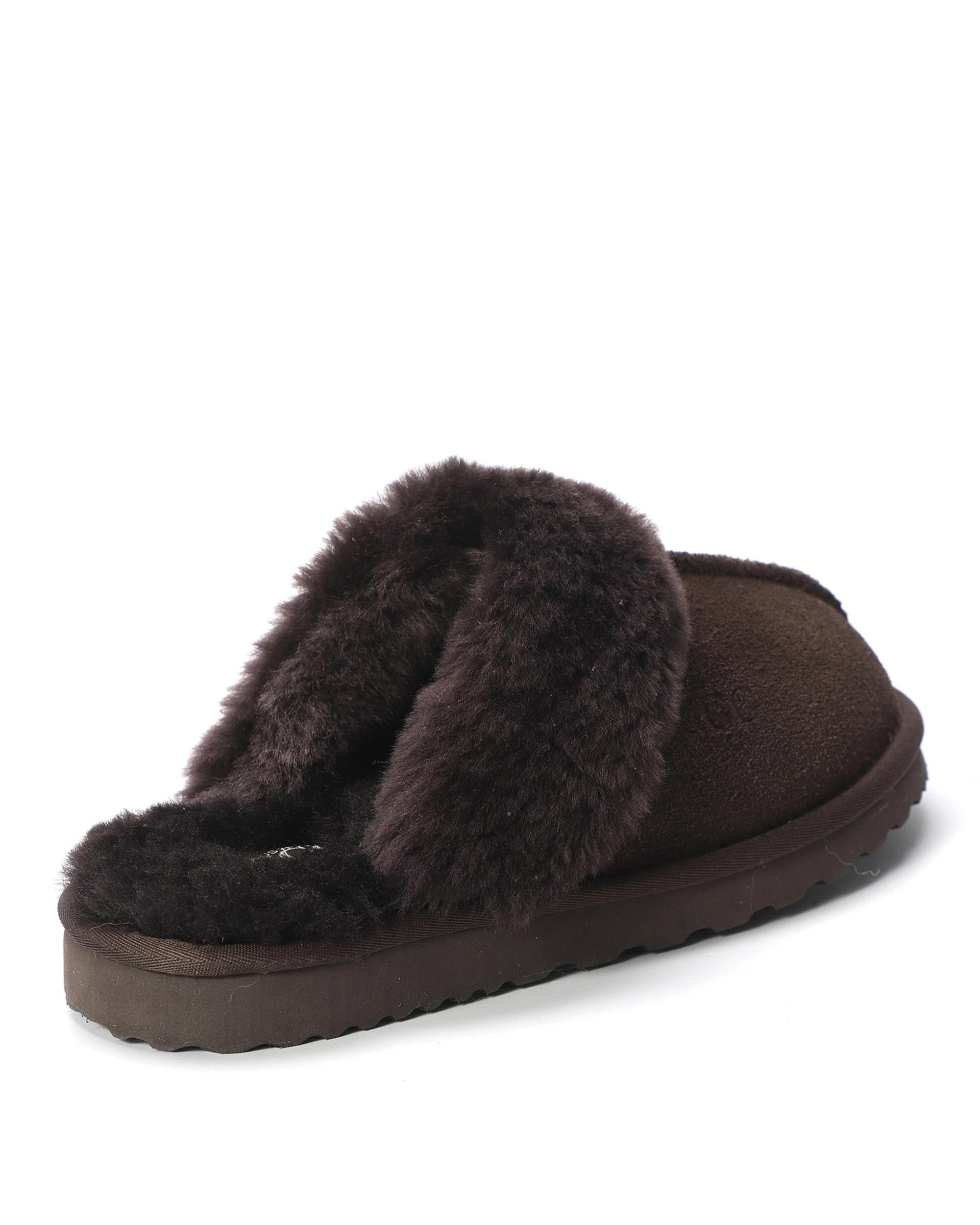6 AUS WOOLI UGG Sheepskin Wool Sydney Slippers CHOCOLATE, 6 of 6