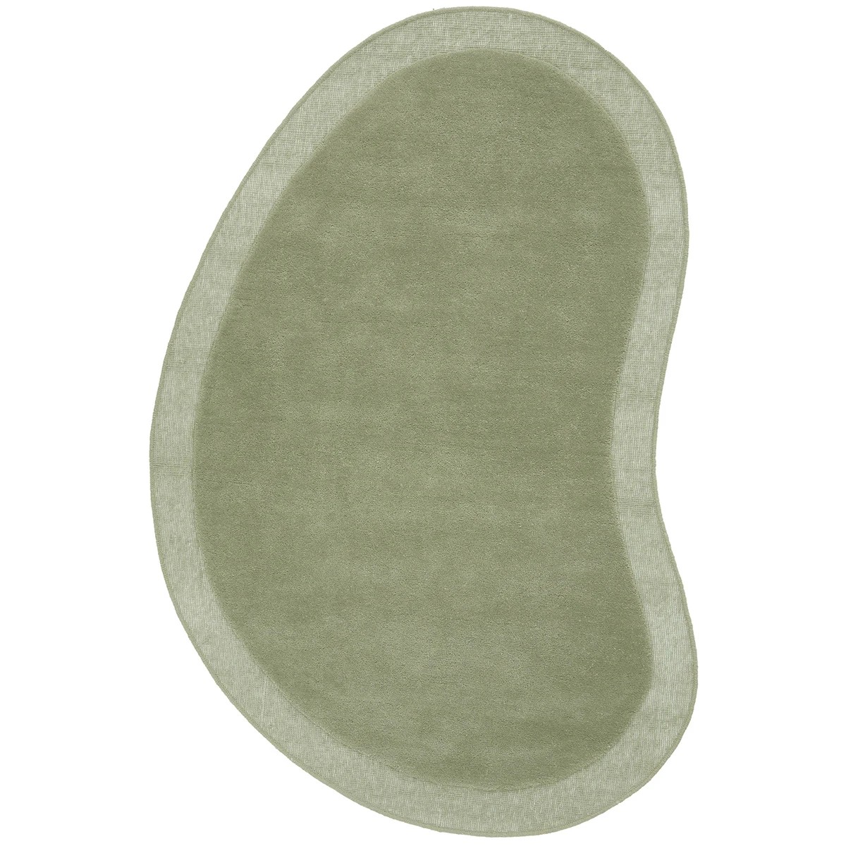 1 Common Ground Rugs Calista 225x155cm - Medium Shaped Hand Tufted Wool Rug - Green, 1 of 7