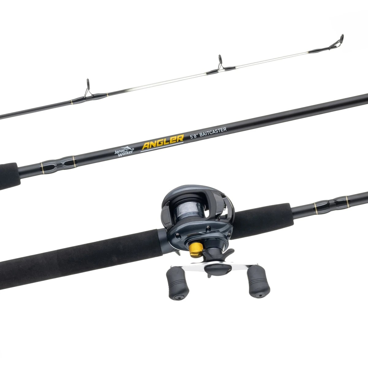 1 Jarvis Walker Angler Series 2 Baitcaster Combo - 5.8ft., Black and Grey, 1 of 9
