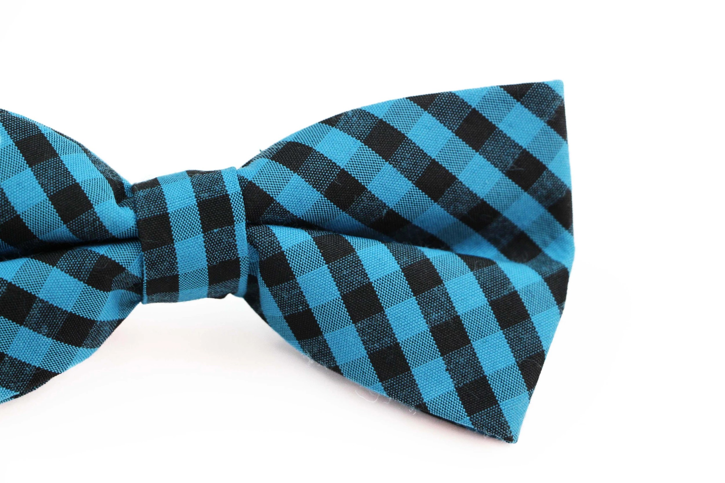 2 Zasel Mens Aqua & Black Checkered Patterned Bow Tie - Multi, 2 of 3
