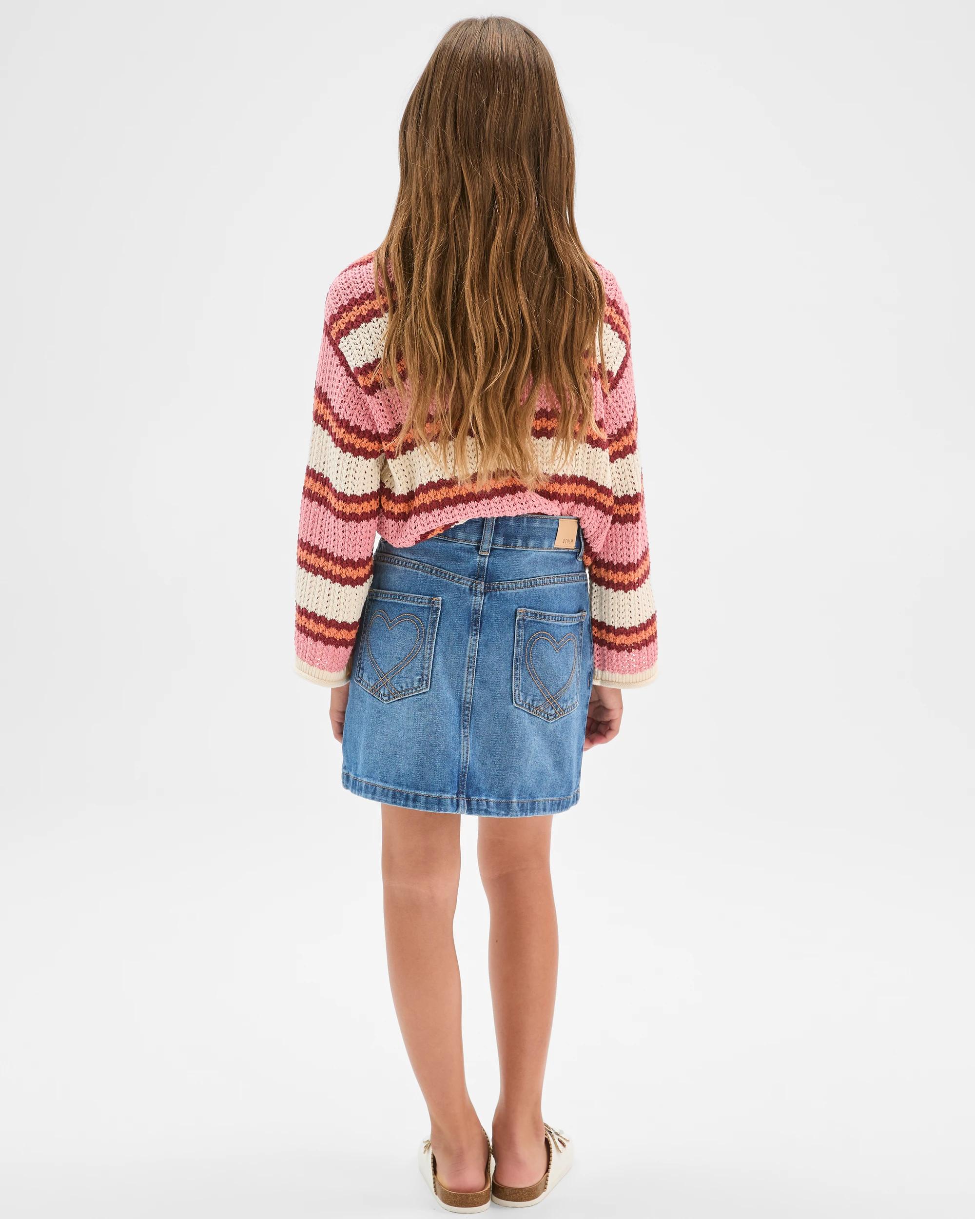 5 Target Kids Heart Pocket Denim Skirt MID BLUE, 5 of 7