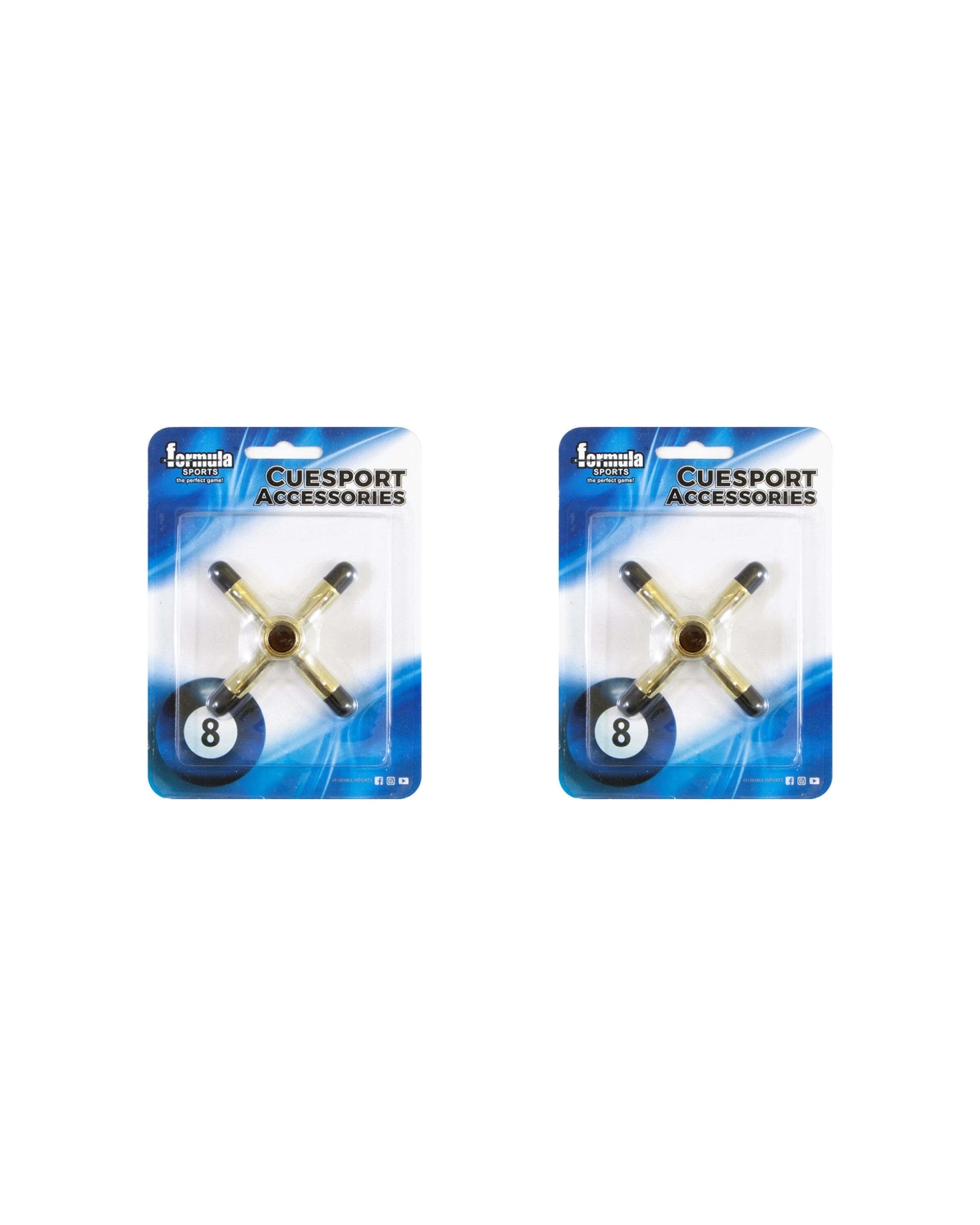 1 Formula Sports 2PK Cue Stick Tip X Rest Accessory Brass Material - Gold, 1 of 2