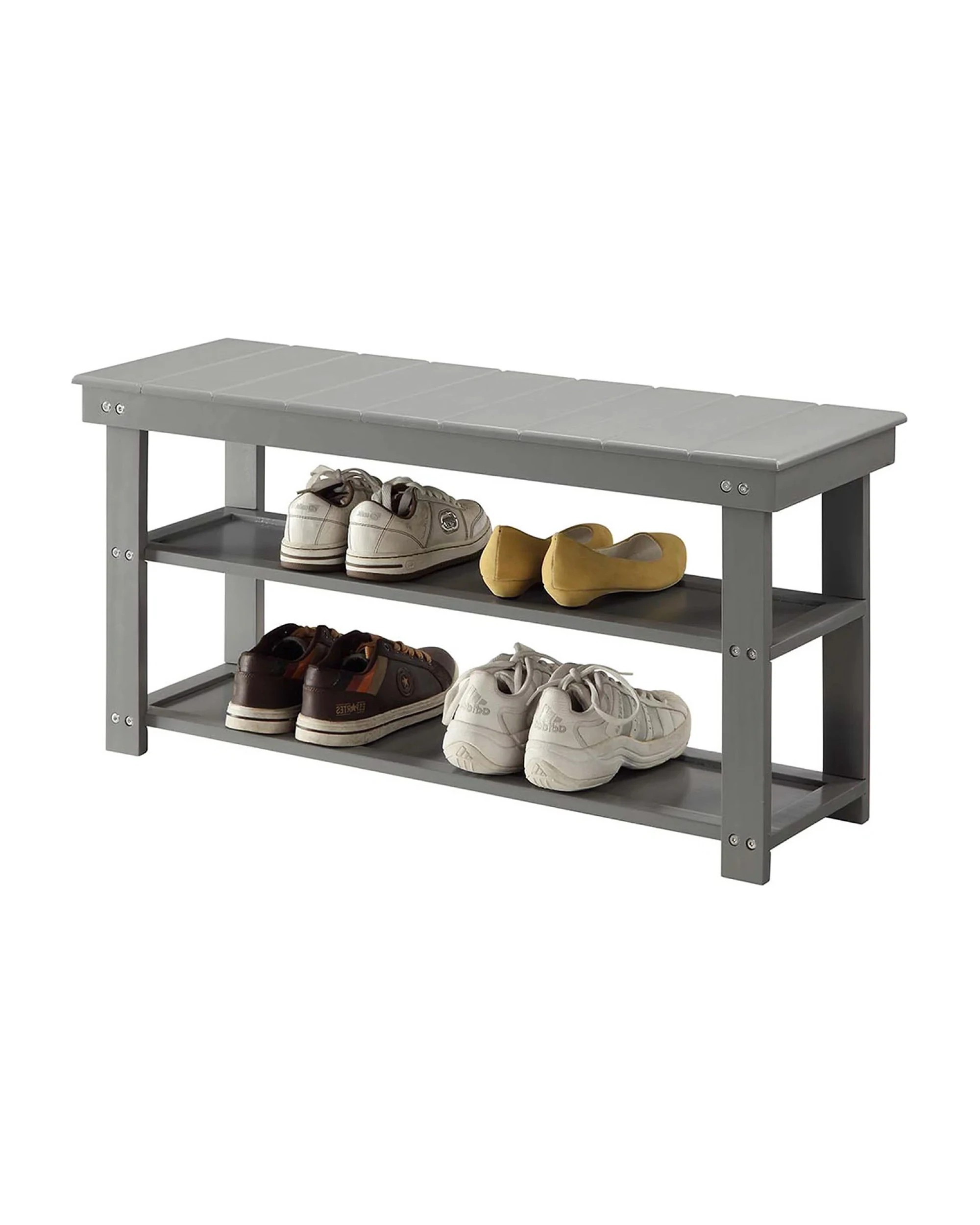 2 Sarantino Maeve Shoe Storage Bench - Grey, 2 of 8