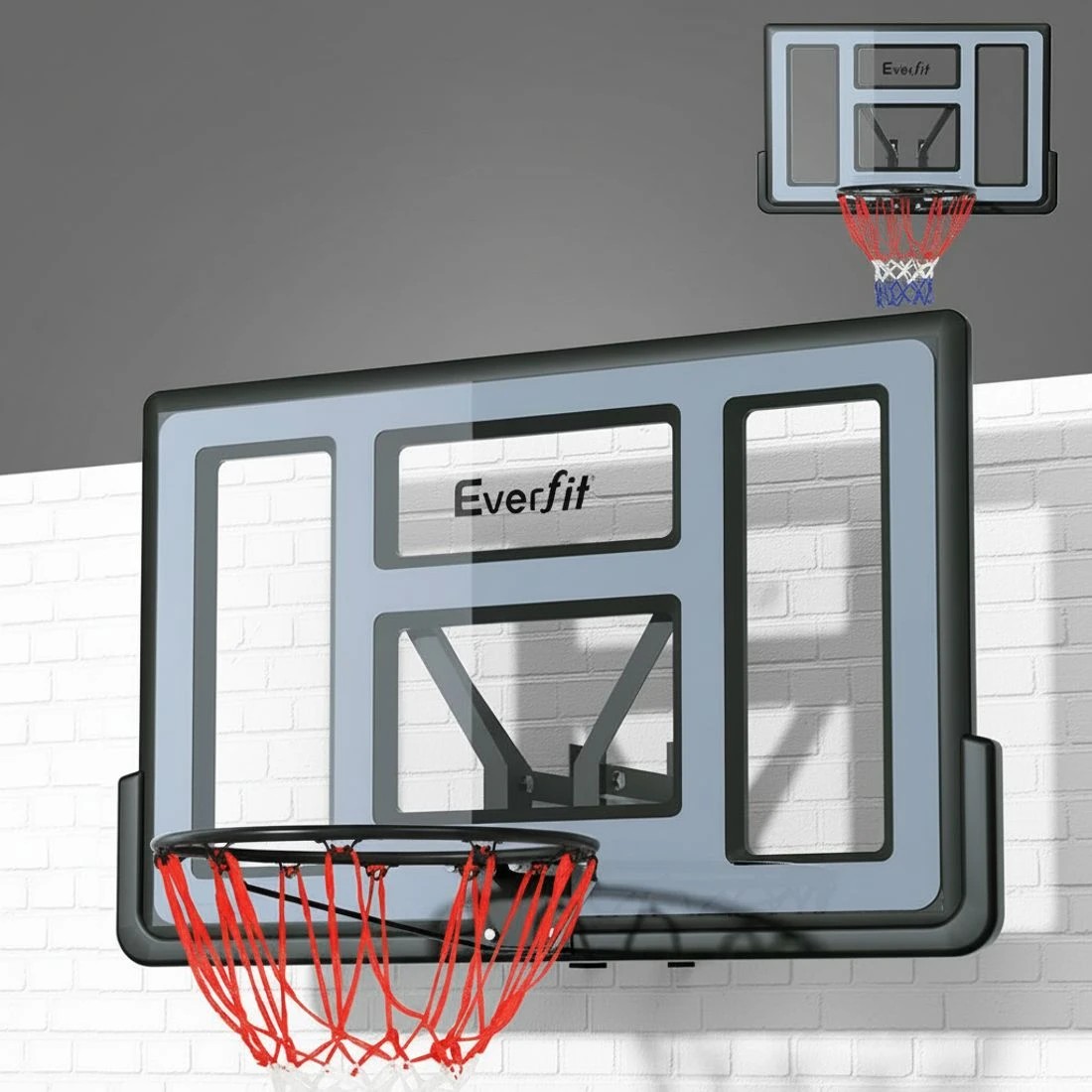 7 Everfit 45" Basketball Hoop Backboard Wall Mounted Ring Net Sports Pro System - Blue, 7 of 7