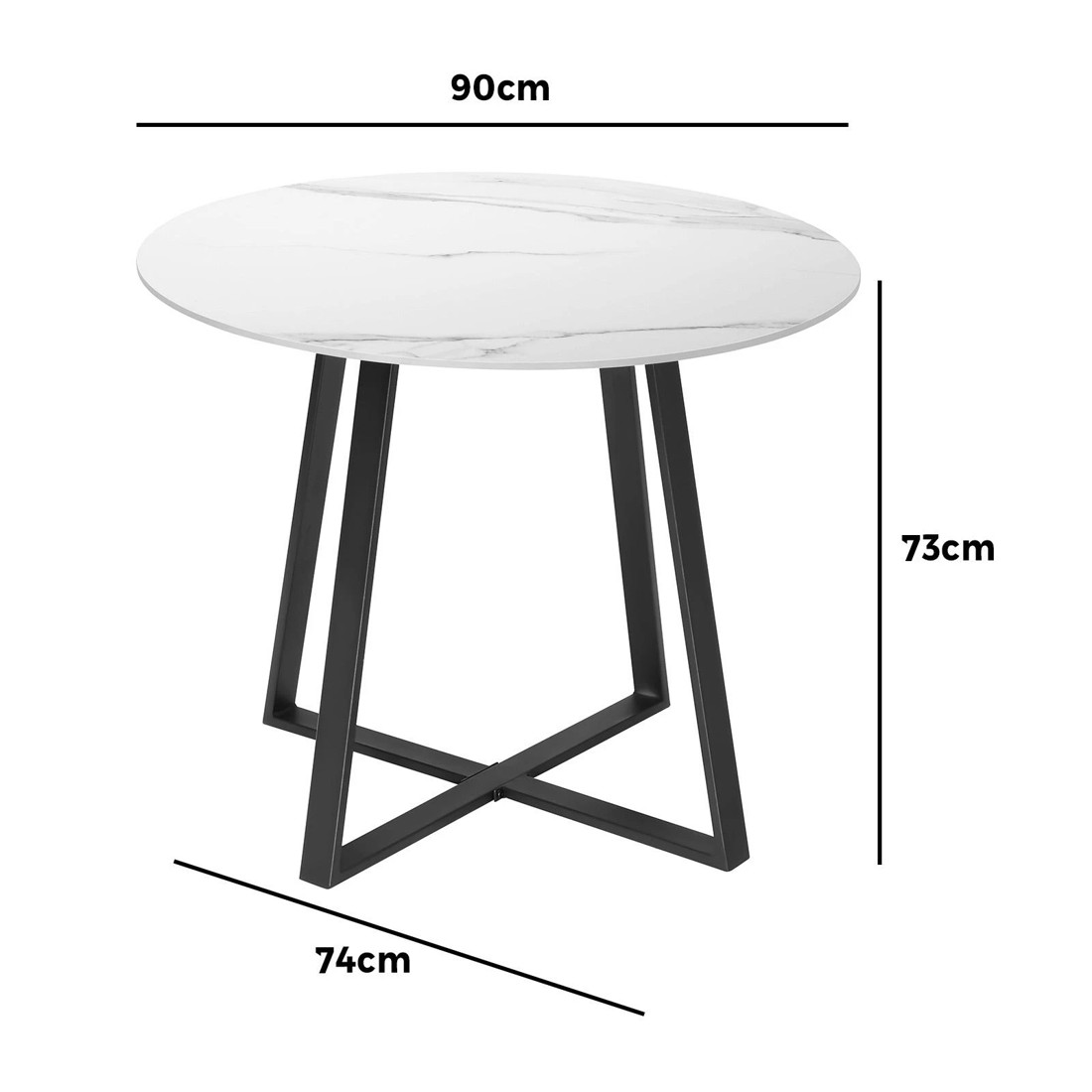 3 Livsip Outdoor Dining Marble Table 90cm Furniture Patio Garden Bistro Desk
 - Multi, 3 of 10