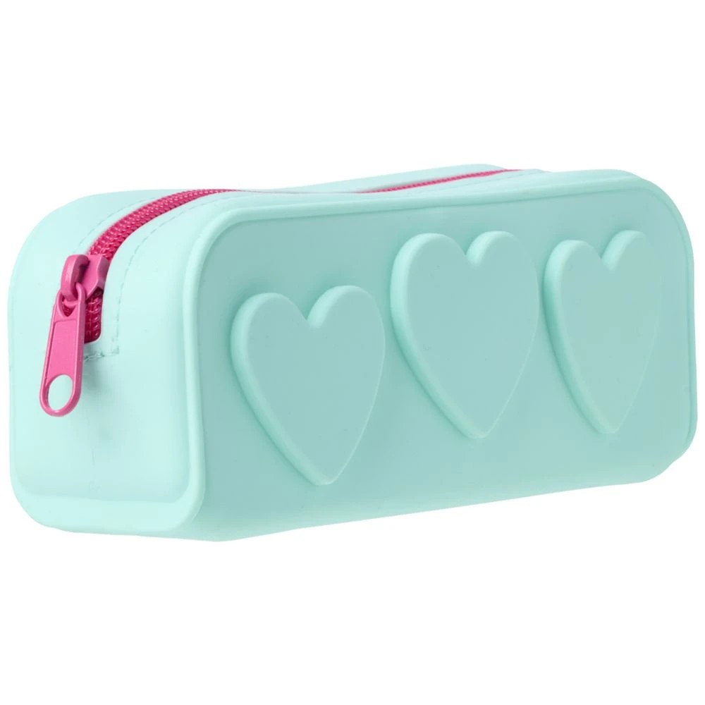 2 Studymate Silicone Pencil Case Heart Mint, 2 of 3