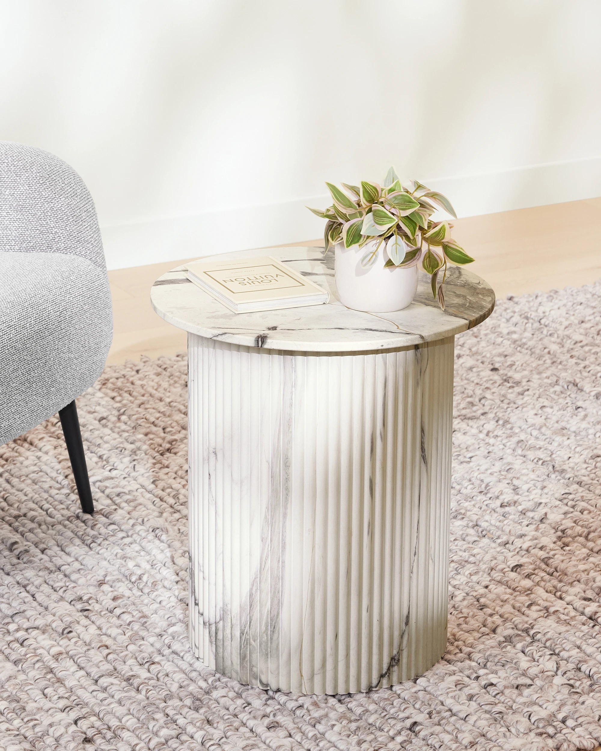 1 Marble Look Side Table, 1 of 7