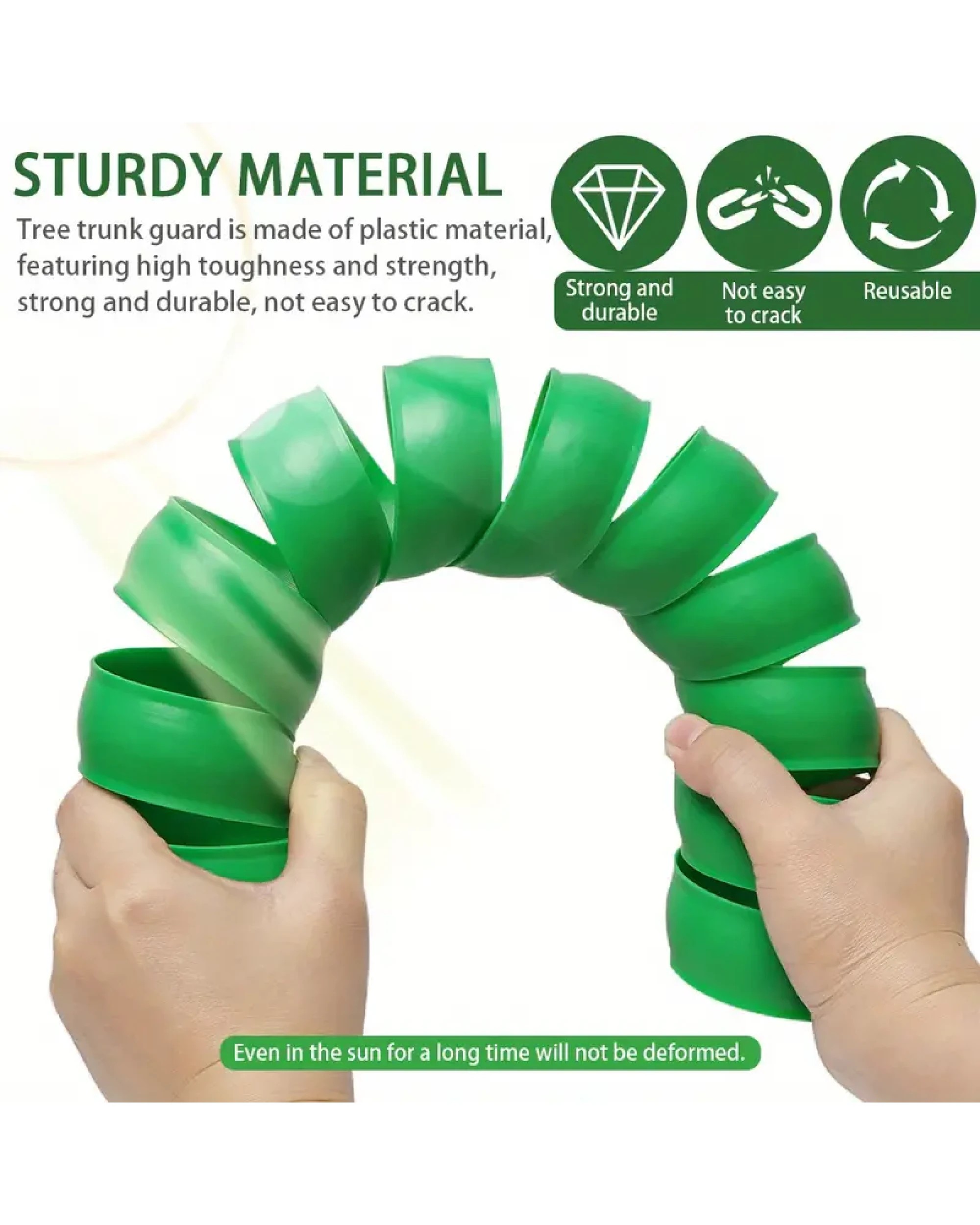 4 Br Home 4x Tree Trunk Protector Plastic Spiral Tree Guards Tubes For Saplings & Plants, 4 of 8