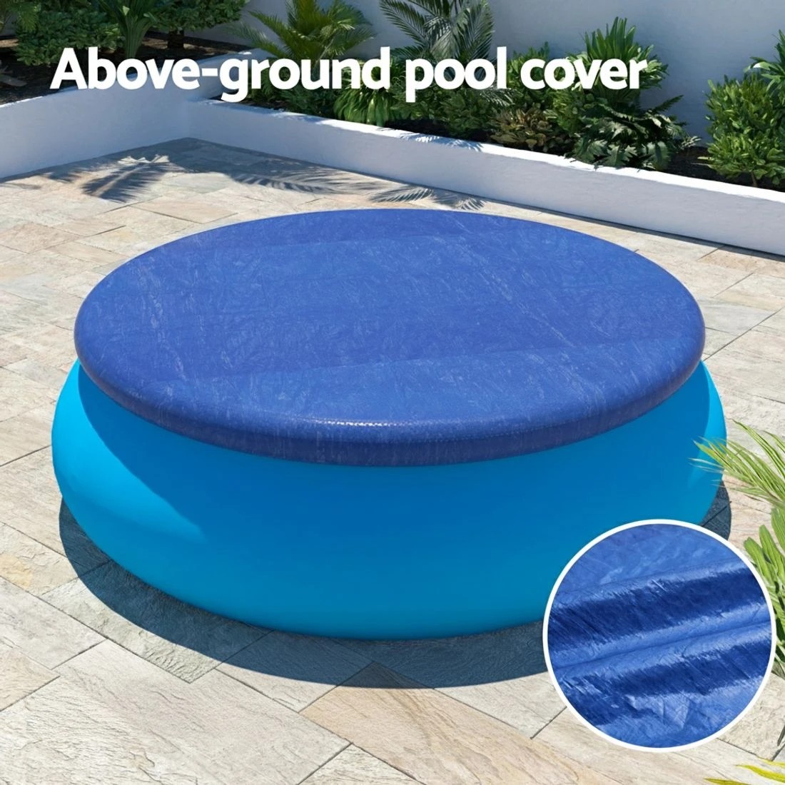 4 Aquabuddy Pool Cover Fit 2.44m Round Above-ground Ring Swimming Pool Blanket - Blue - Blue, 4 of 6