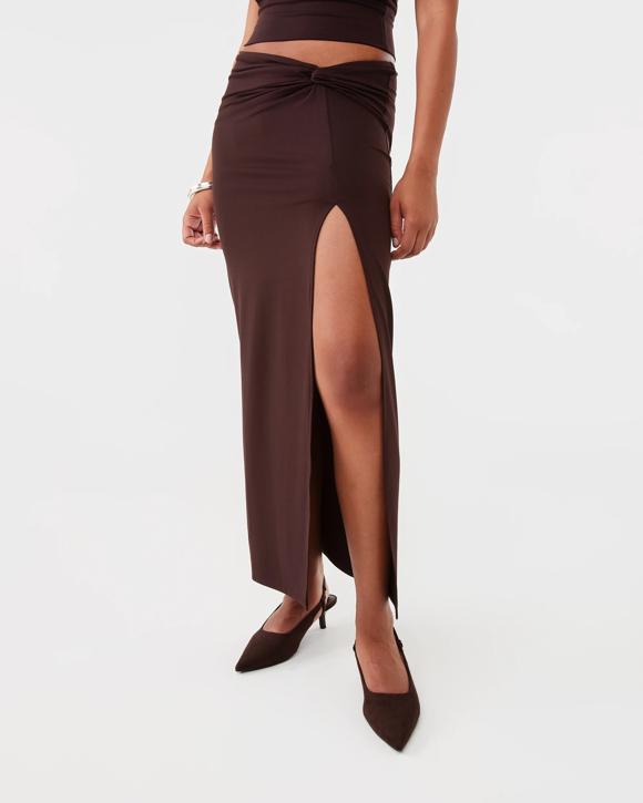 Jersey Knot Midi Skirt