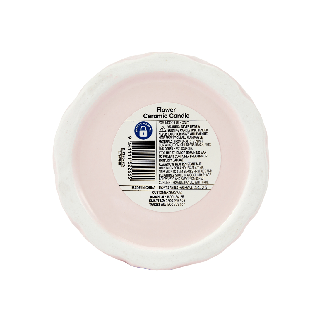 5 Peony and Amber Flower Ceramic Candle, 5 of 5