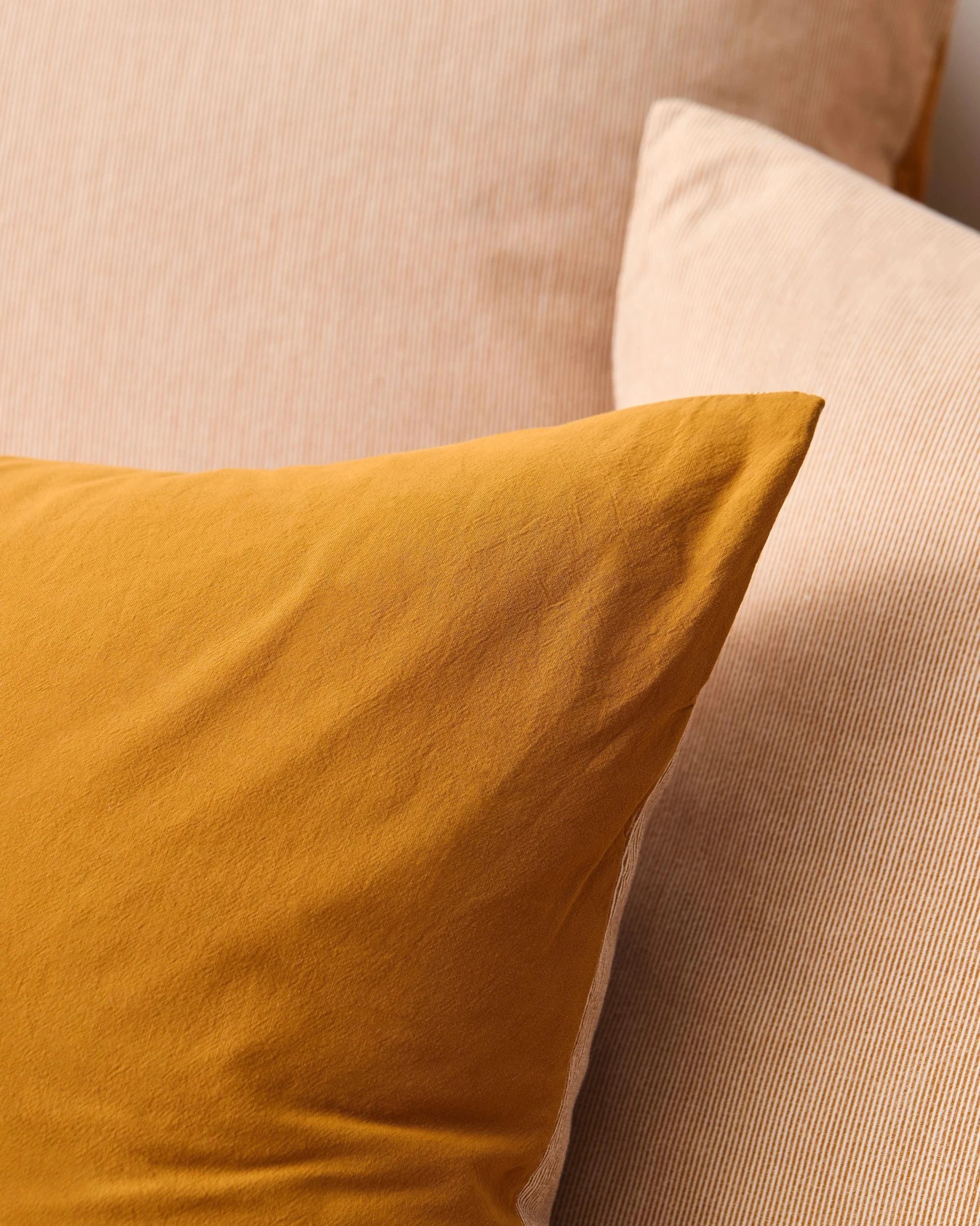 4 Arlo Cotton Stonewash Quilt Cover Set - King Bed - Yellow, 4 of 7