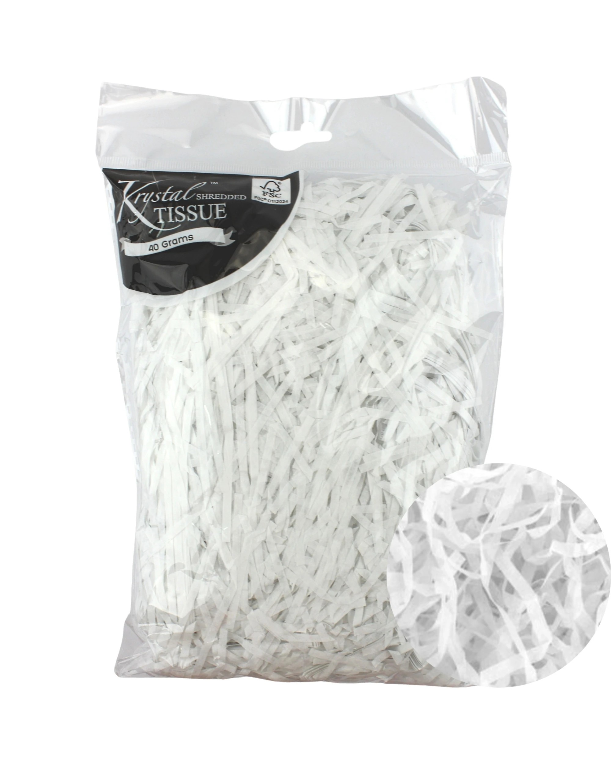 1 Artwrap Shredded Tissue Paper 40g Bag - White, 1 of 1