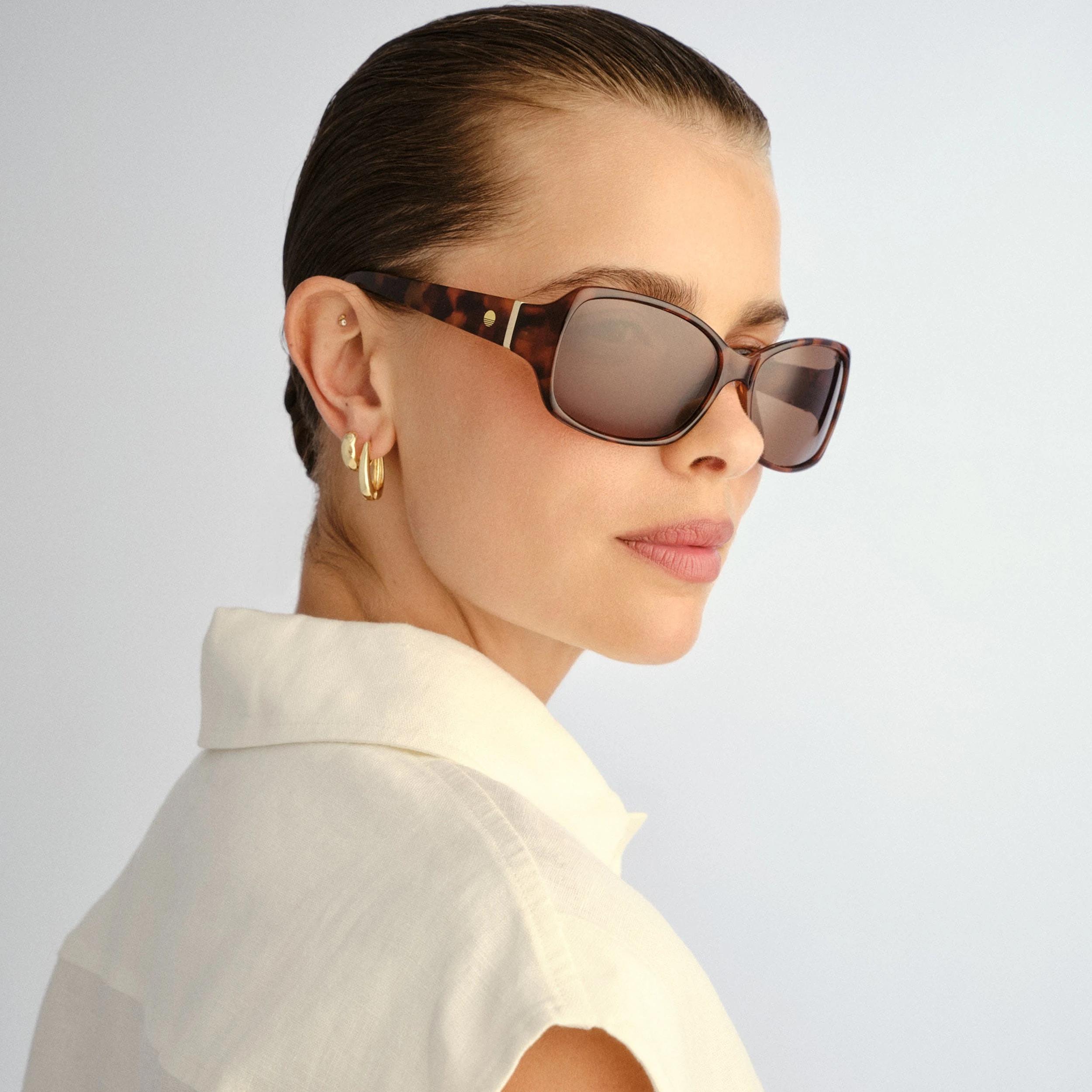 4 SOLARIZED® Glam Wrap Sunglasses, Dark Tortoishell BROWN, 4 of 5