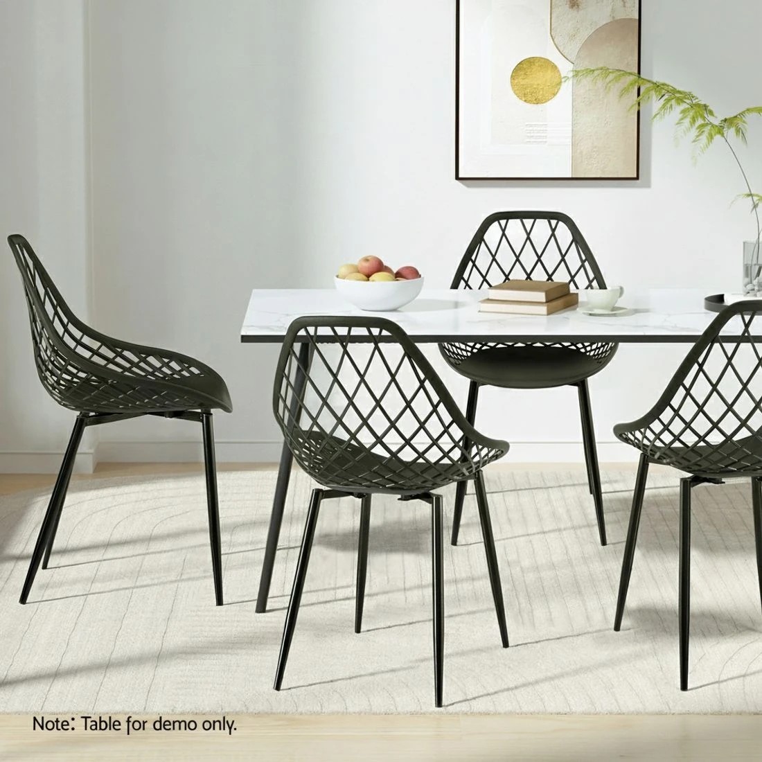 5 Gardeon 4PC Outdoor Dining Chairs PP Lounge Chair Patio Garden Furniture - Black, 5 of 5