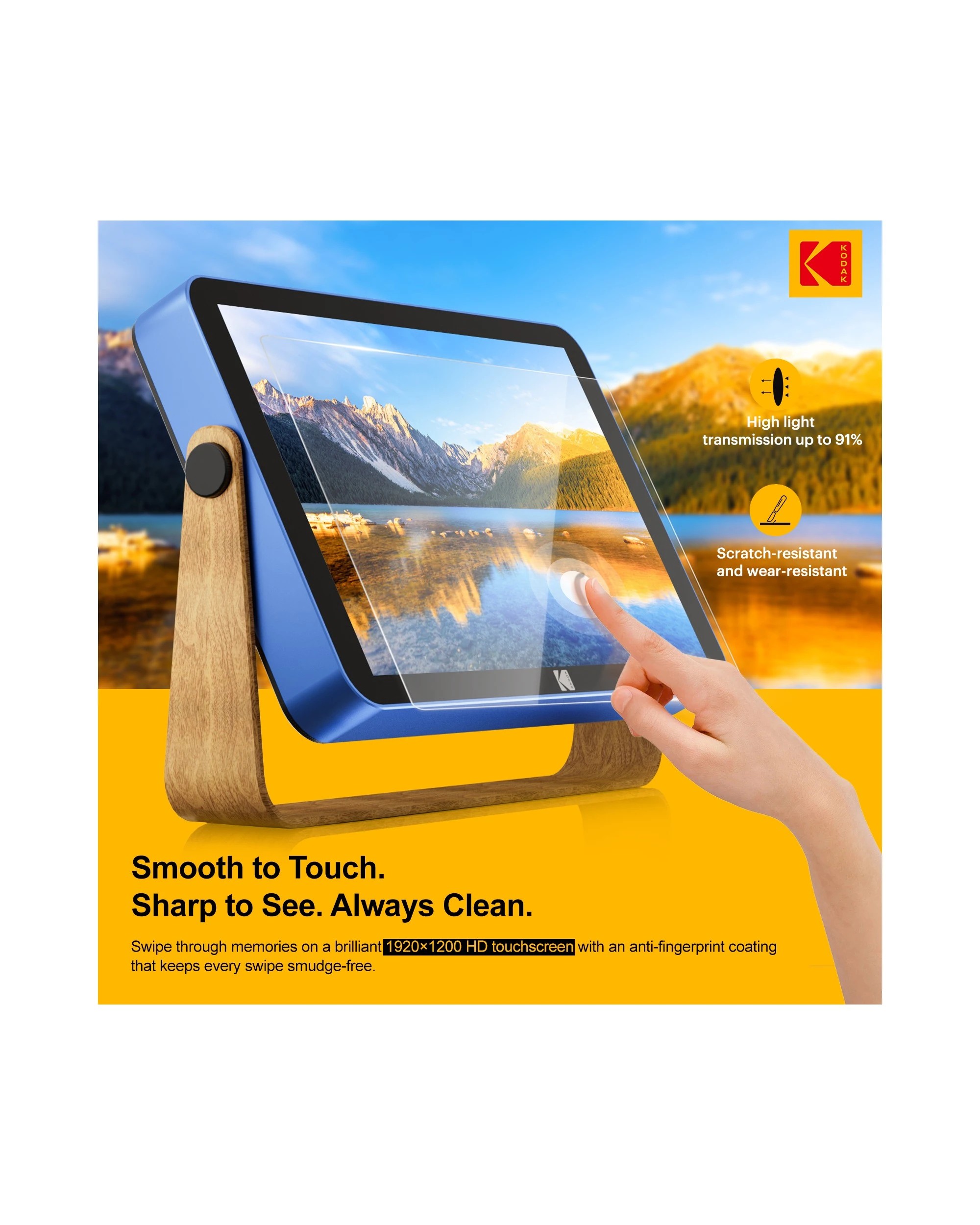 4 Kodak RWF-108 10 Inch Portable Wi-Fi Photo Frame 32GB Ocean Blue, 4 of 9
