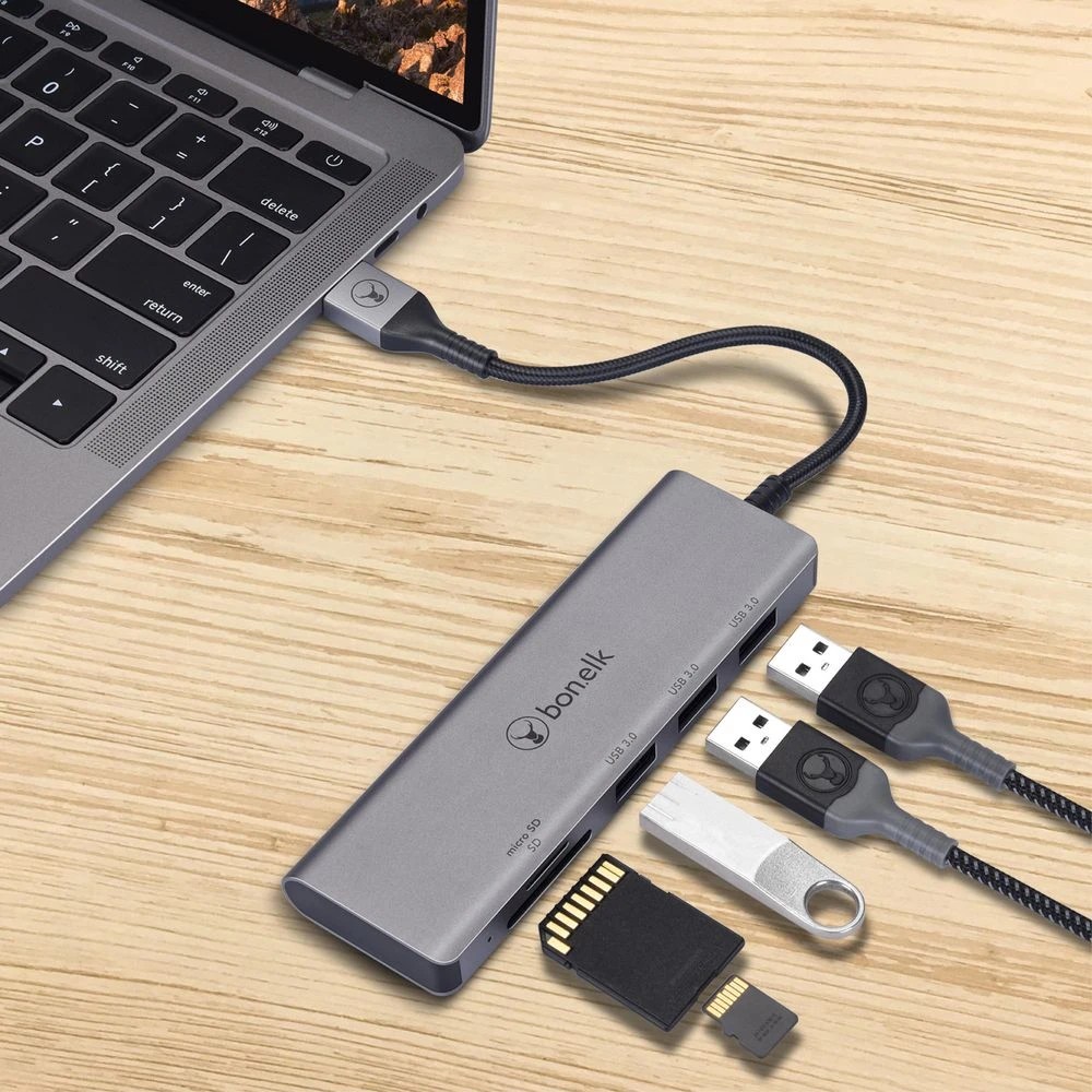 3 Bonelk USB-A 5-in-1 Hub Grey, 3 of 3