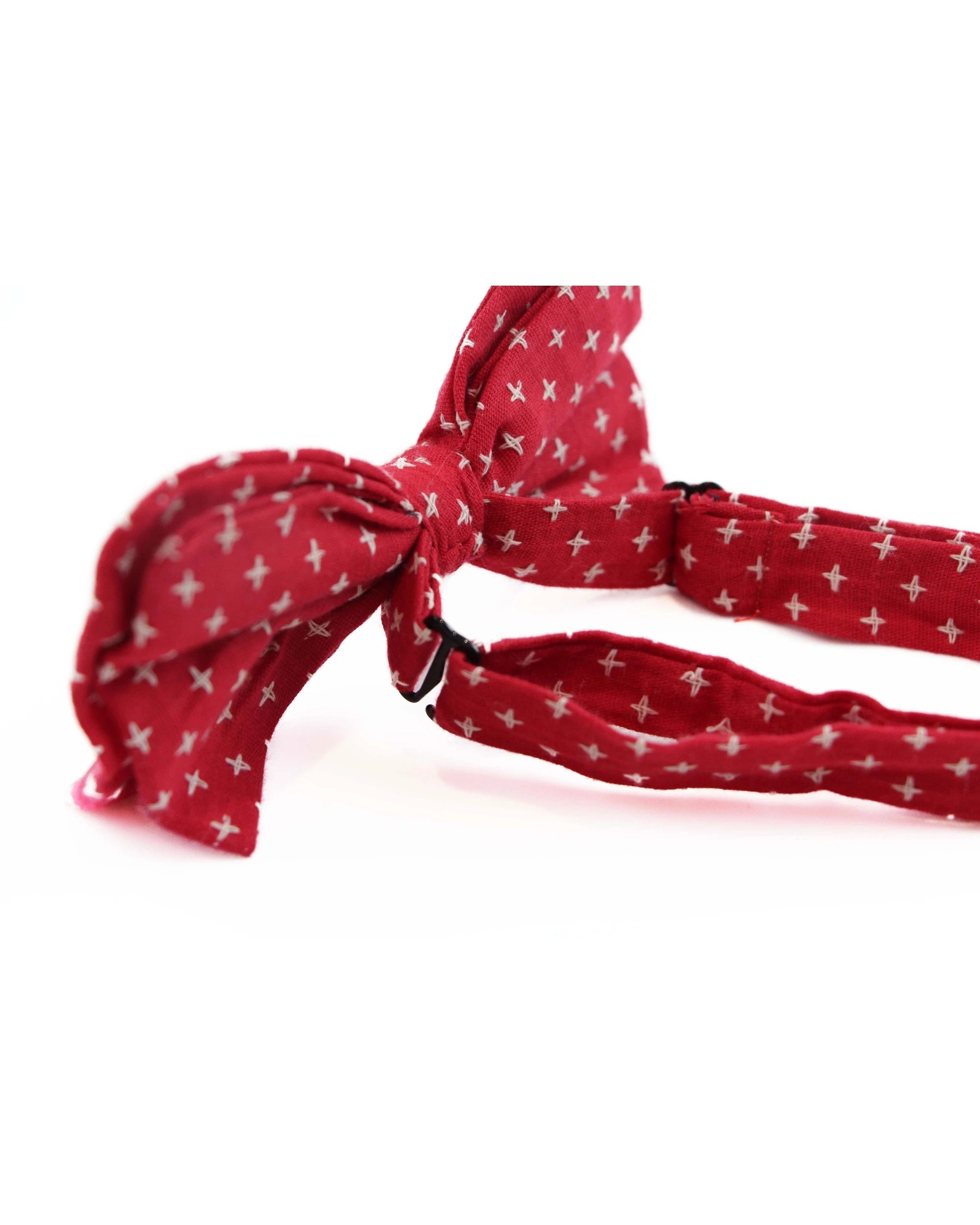 2 Zasel Mens Red With White Star Patterned Cotton Bow Tie - Multi, 2 of 3