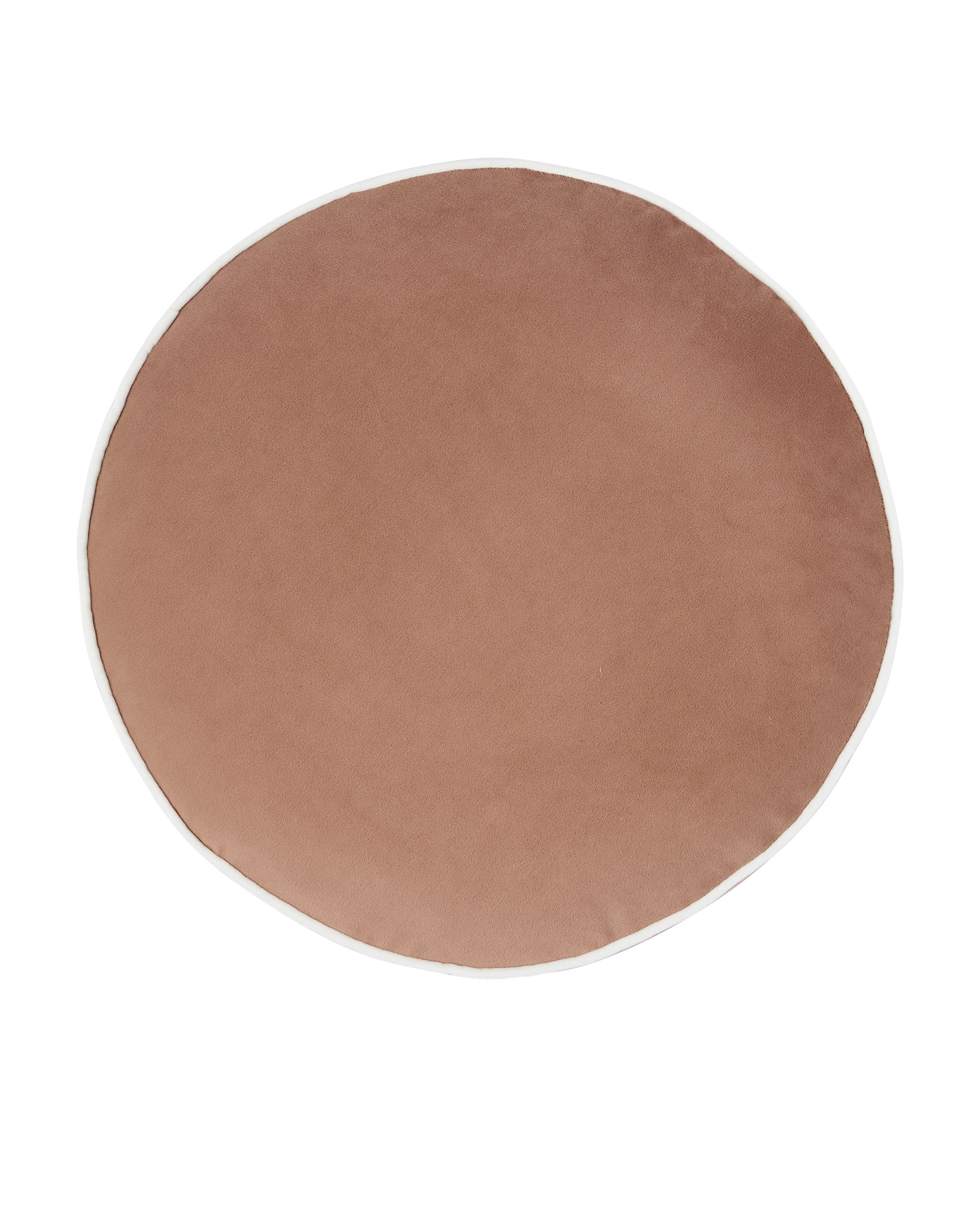 1 40cm Velvet Round Cushion - Mocha, 1 of 6