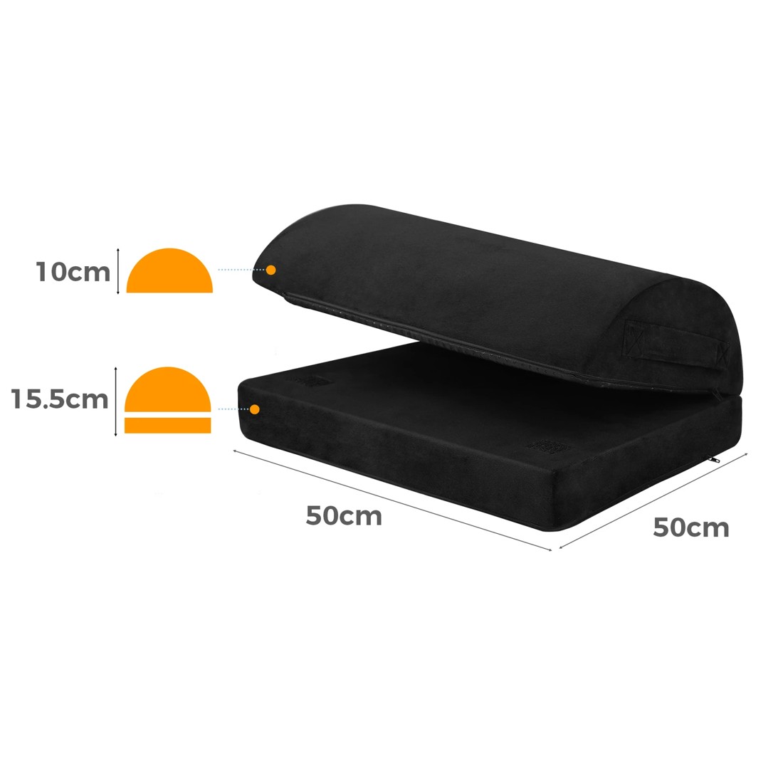 3 Starry Eucalypt Foot Rest Stool Foot Pad Foam Pillow Adjustable Cushion - Black, 3 of 4