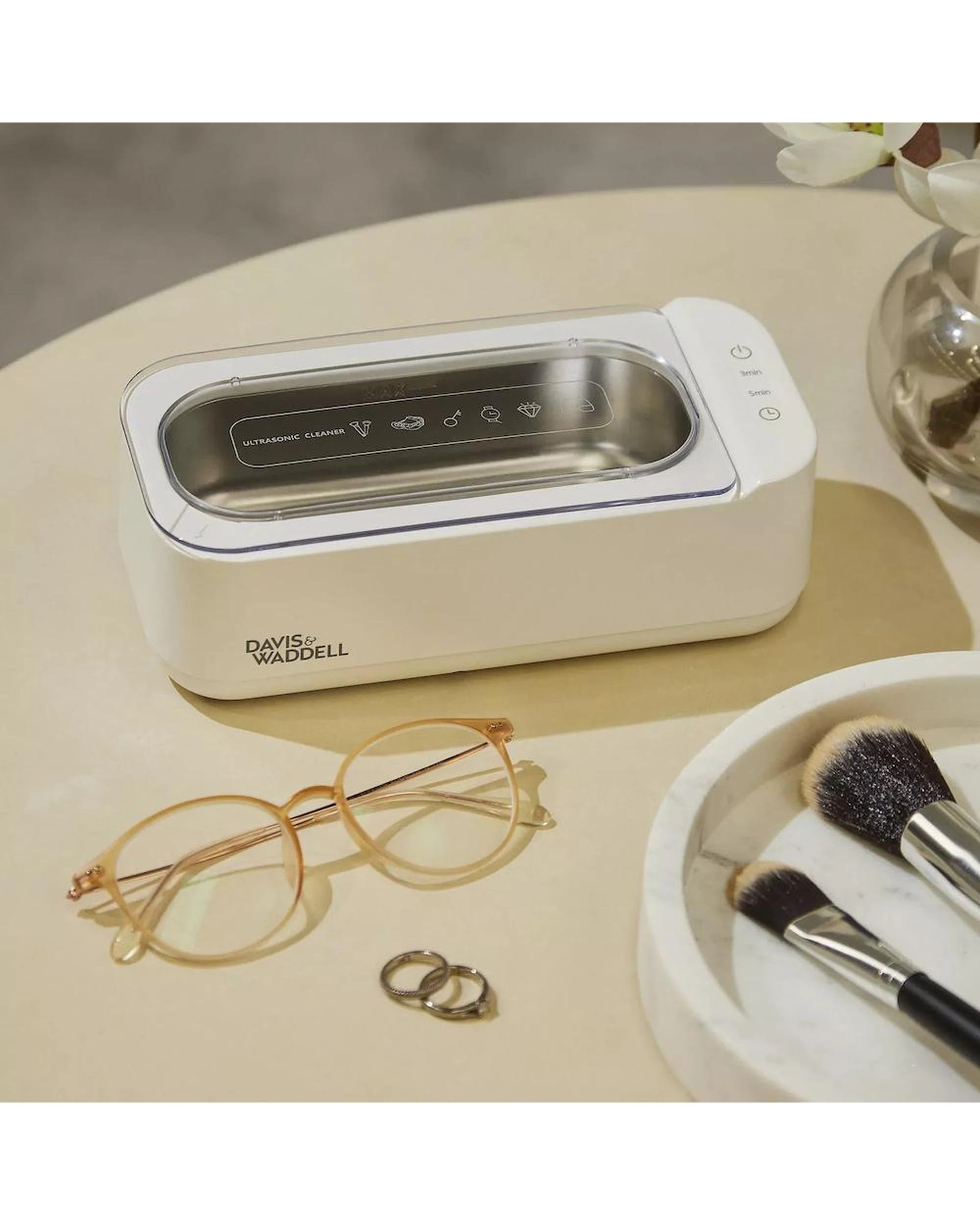 3 Davis & Waddell Electric Ultrasonic MultiPurpose Jewellery Cleaner 400ml  White - White, 3 of 9