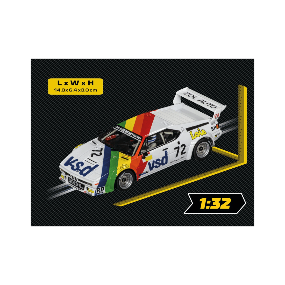3 Carrera BMW M1 Slot Car Evolution BMW ZolAuto Digital Slot Car Lights 1-32 Scale - Multi, 3 of 3