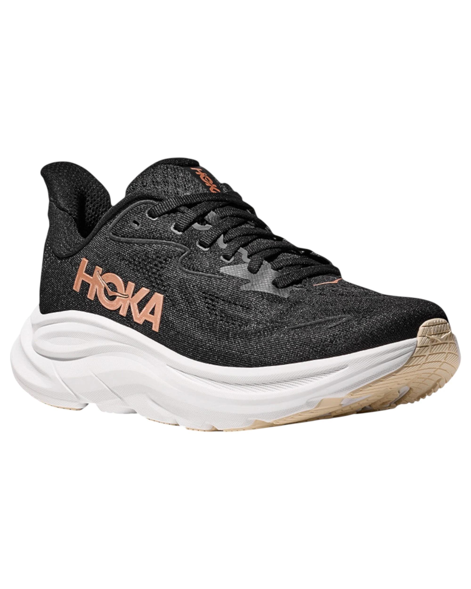 5 Hoka Womens Clifton 10 Athletic Running Shoes BLACK/ROSE GOLD, 5 of 8