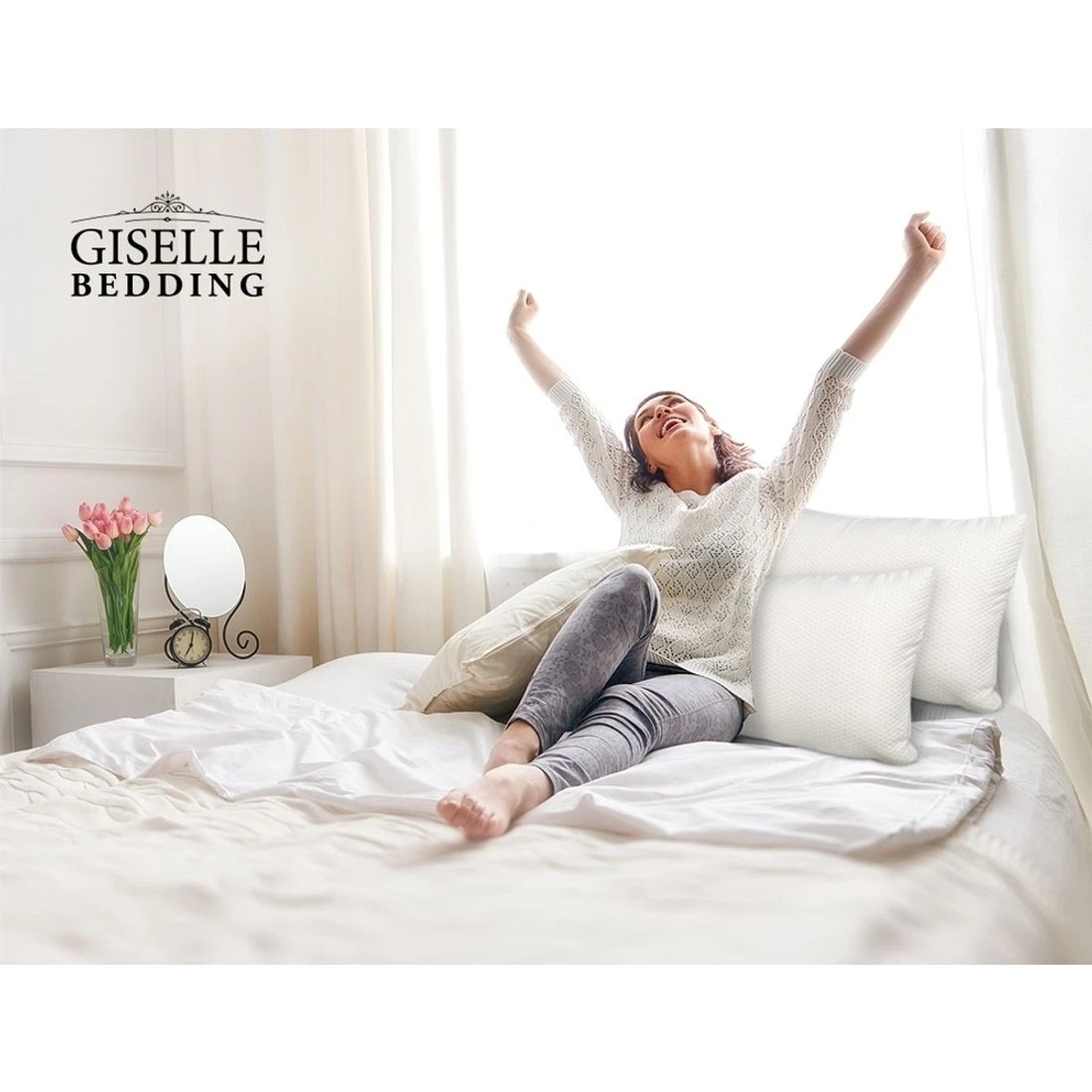 6 Giselle Bedding Memory Foam Pillow 13cm Thick Twin Pack - White, 6 of 6