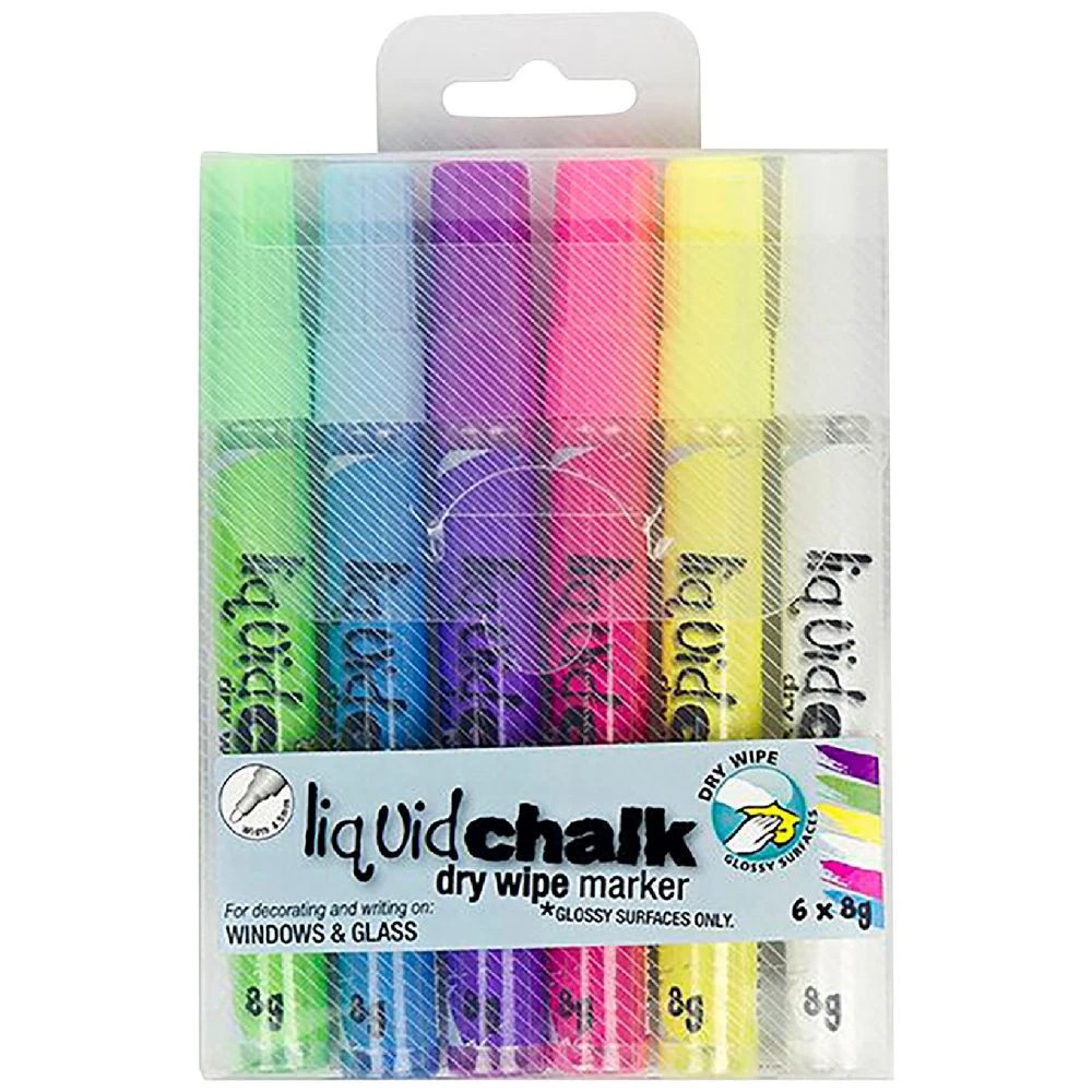 1 Texta Liquid Chalk Markers Bullet Tip Assorted 6 Pack, 1 of 1
