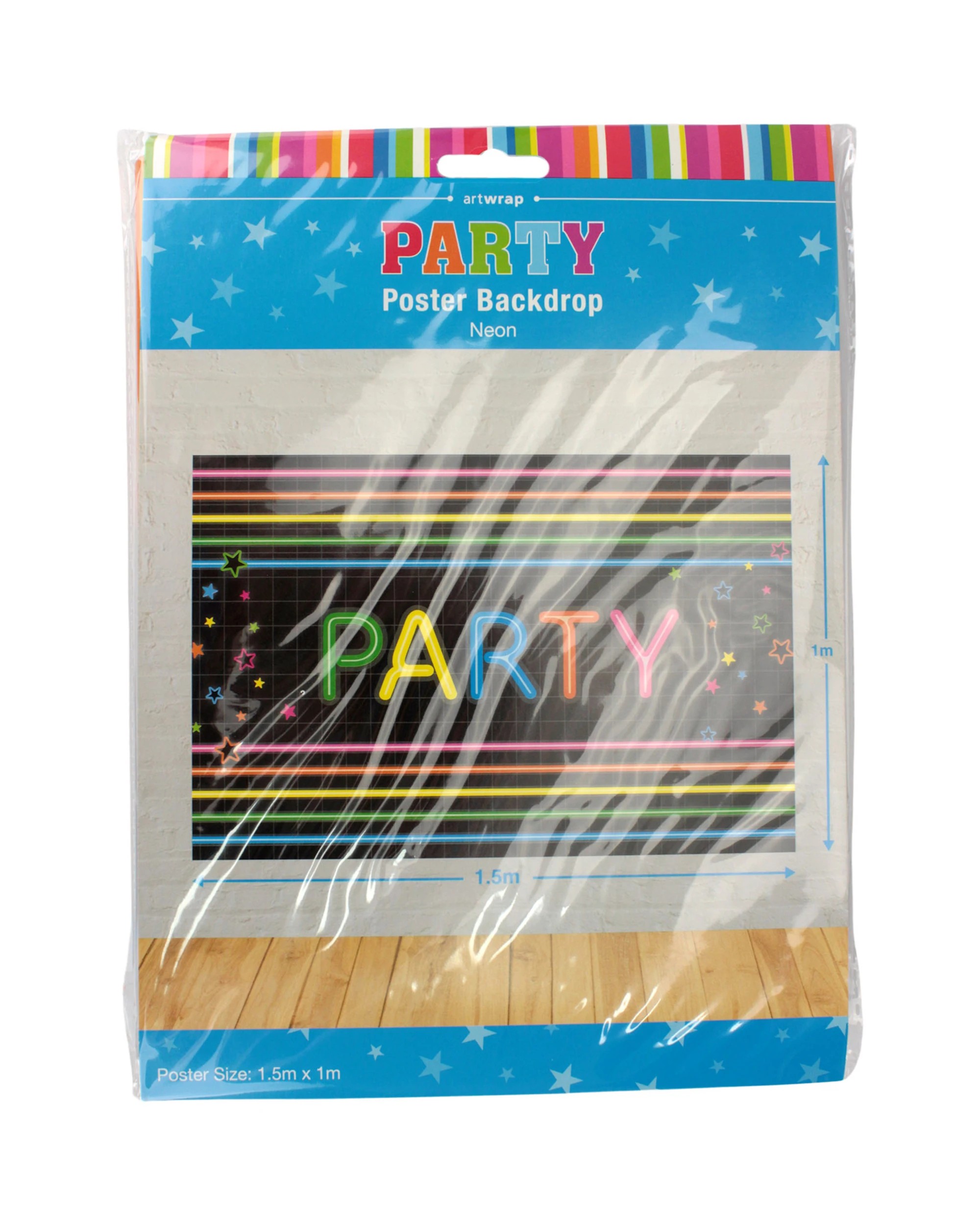 3 Artwrap Neon Party Scene Setter Backdrop - Multi, 3 of 4