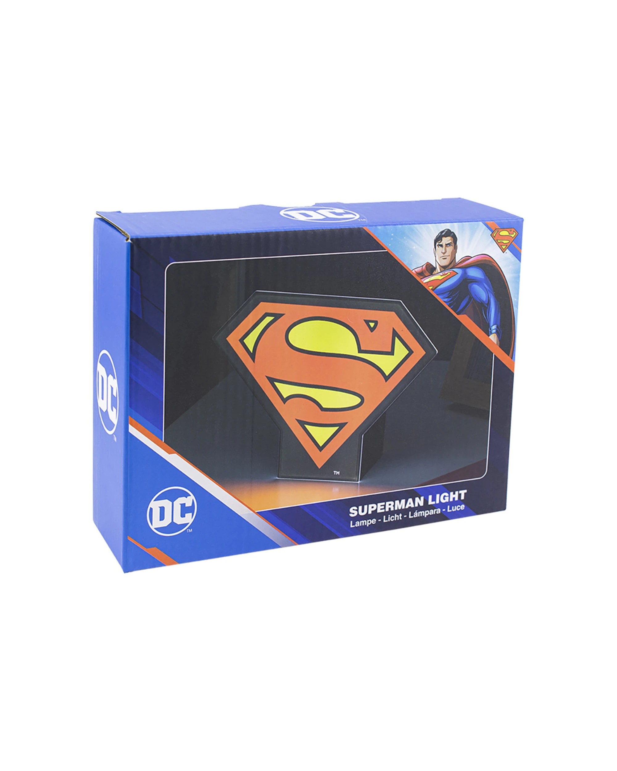 2 Paladone 17cm Superman Themed Box Light Kids Children Bedroom Decor Desk Lamp - Multi, 2 of 4