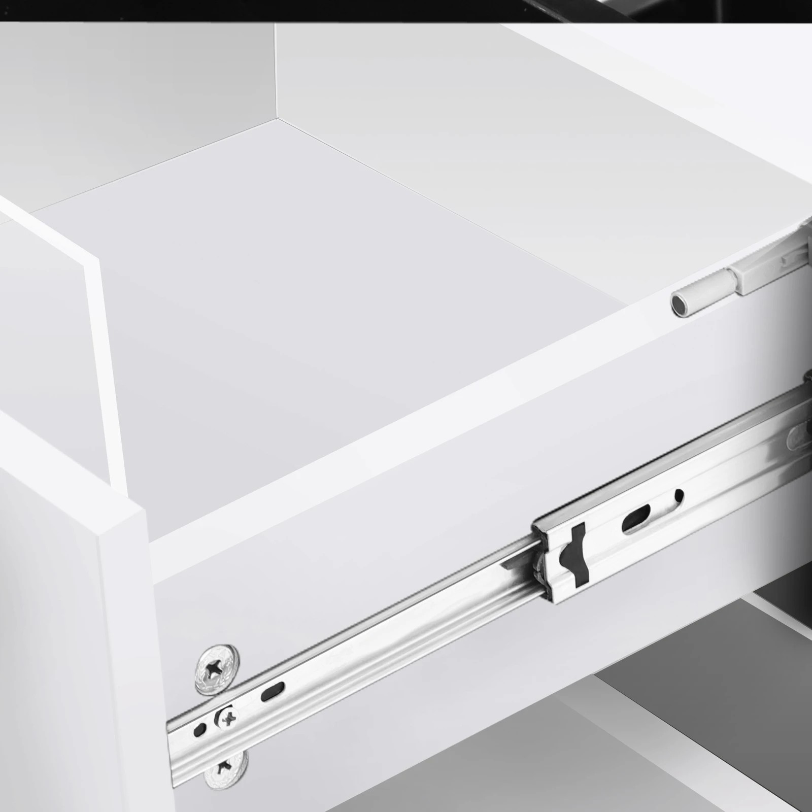 8 Alfordson Bedside Table RGB LED Nightstand 3 Drawers 4 Side High Gloss - White, 8 of 10