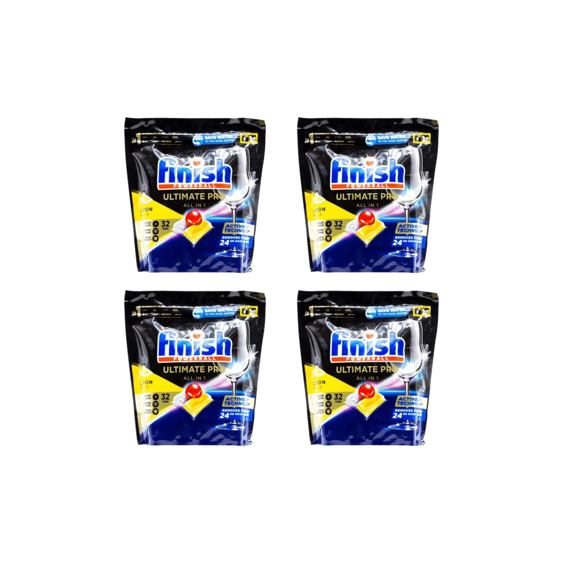 1 Finish Powerball Ultimate Pro All-In-1 Dishwasher Tabs 128pc Lemon Scent, 1 of 3