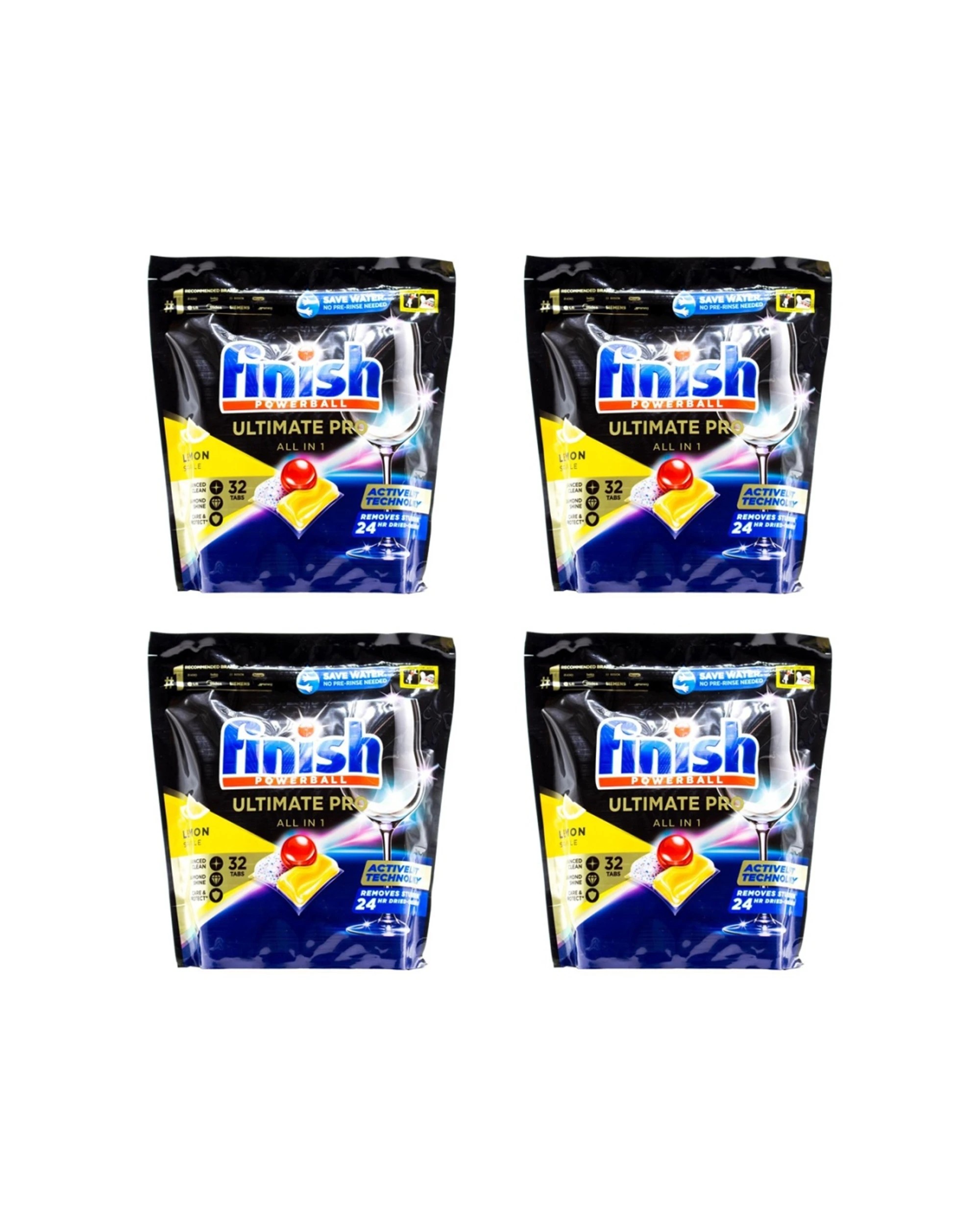 1 Finish Powerball Ultimate Pro All-In-1 Dishwasher Tabs 128pc Lemon Scent, 1 of 3