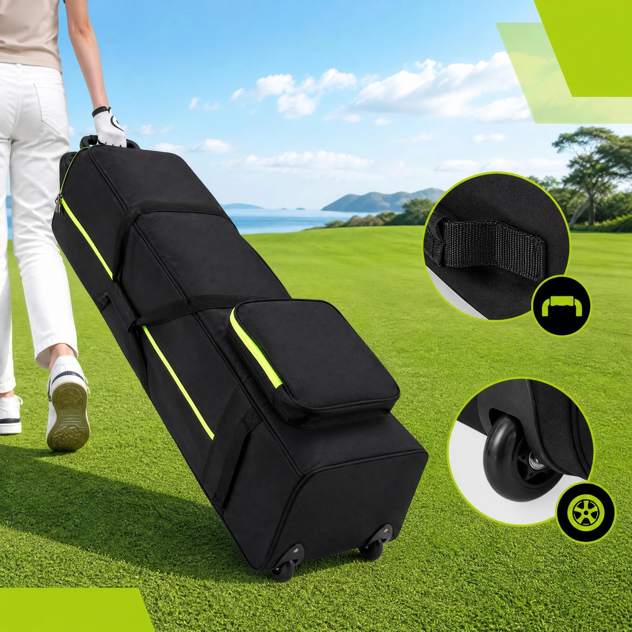 7 Costway Golf Travel Bag for Airlines Mobile Golf Aviation Bag Lightweight Golf Club Bag, 7 of 10