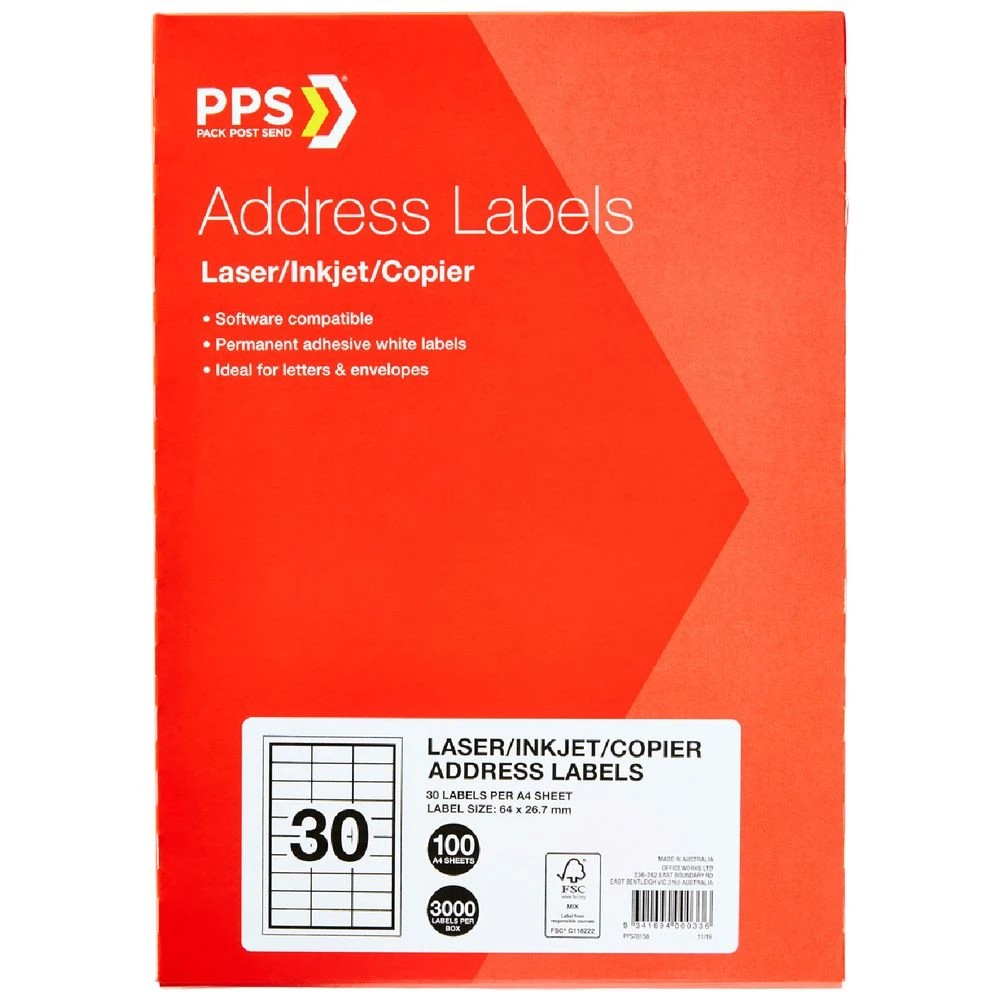 1 PPS Inkjet Laser Address Labels 30UP 100 Sheets, 1 of 3