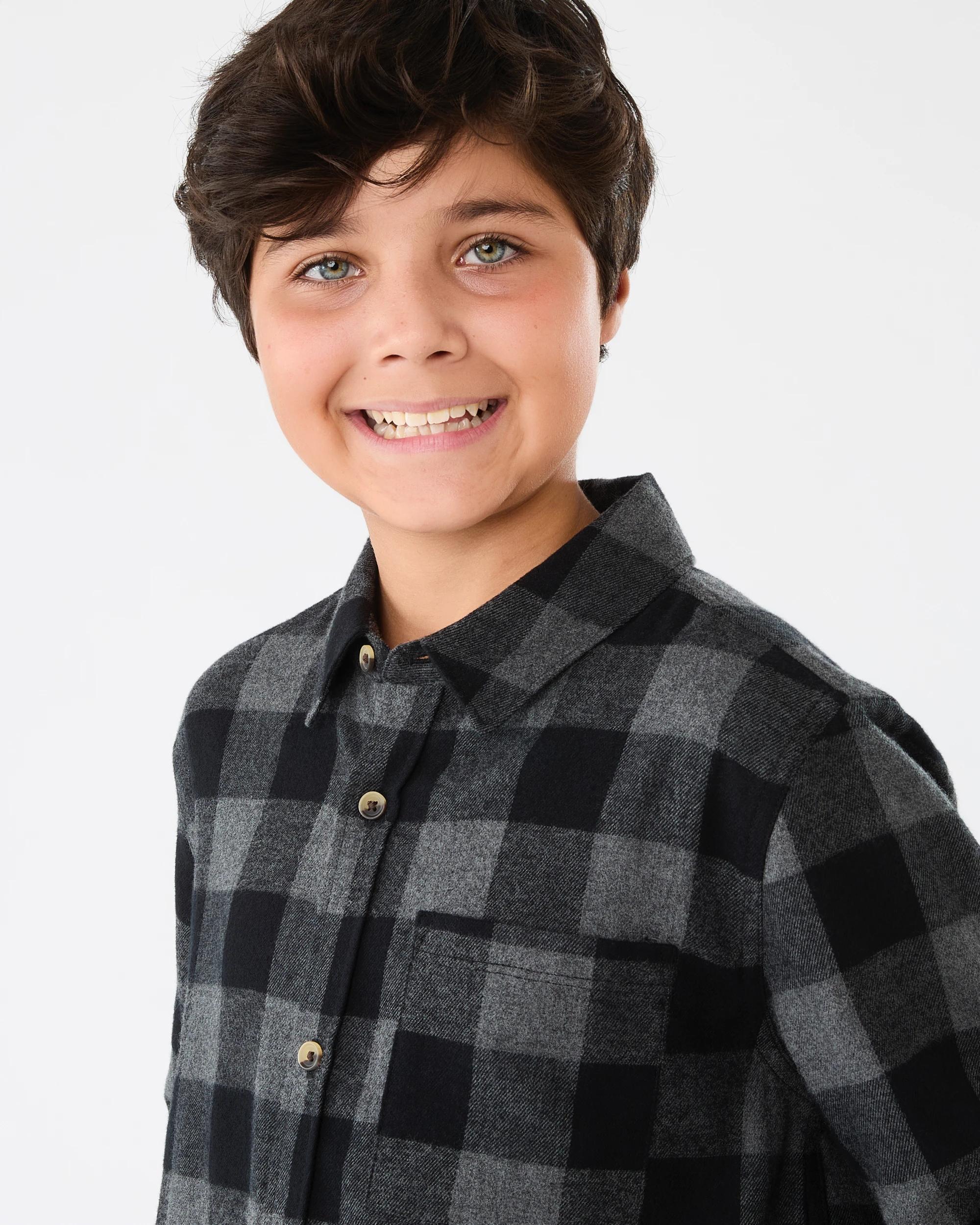 7 Brushed Check Shirt Char Check, 7 of 7