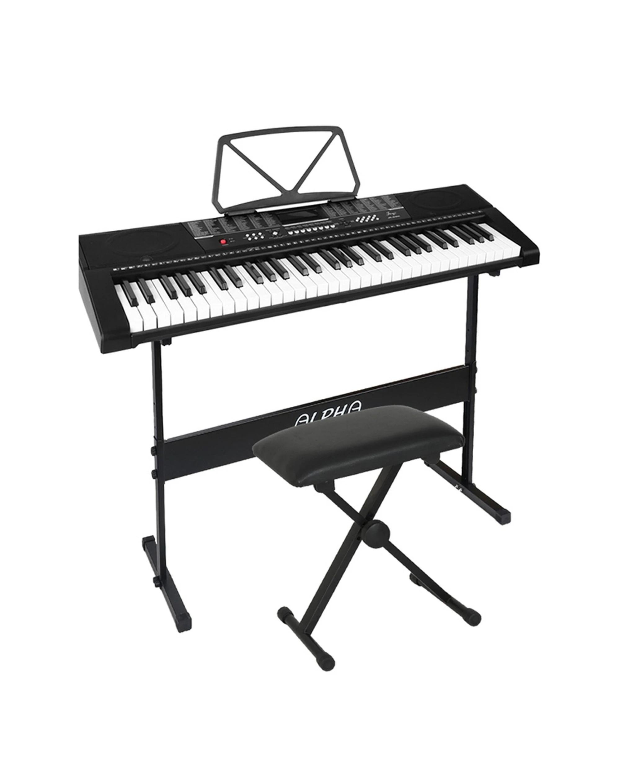 1 Alpha 61 Keys Electronic Piano Keyboard Digital Electric w/ Stand Stool Speaker - Black, 1 of 5