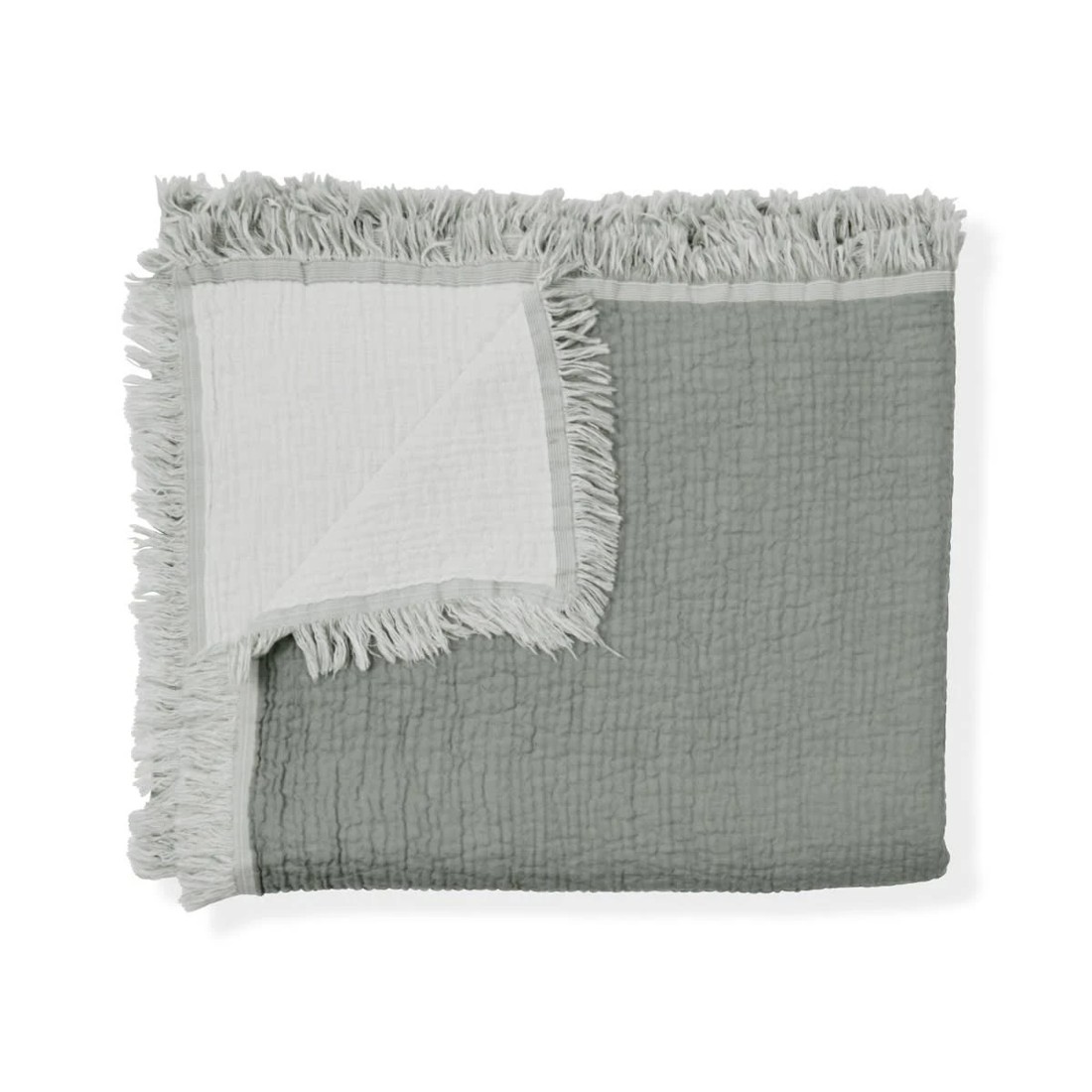 4 Reversible Muslin Throw - Sage, 4 of 6