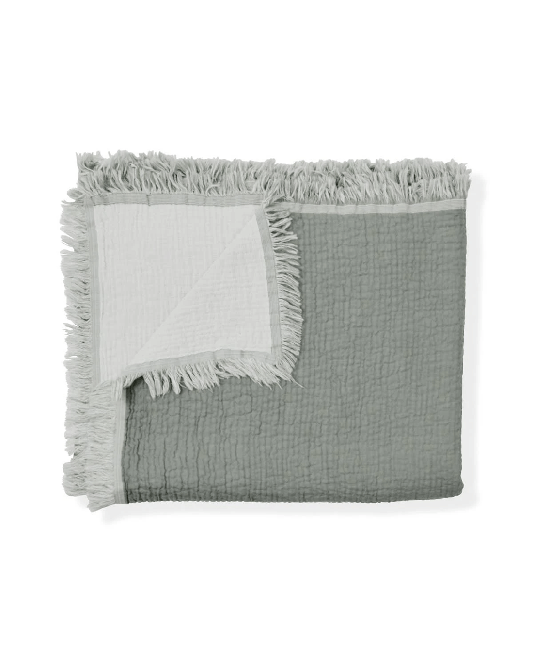 4 Reversible Muslin Throw - Sage, 4 of 6