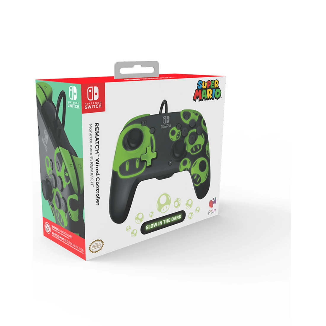 6 PDP Nintendo Switch Glow Rematch Wired Controller 1-UP - Multi, 6 of 6