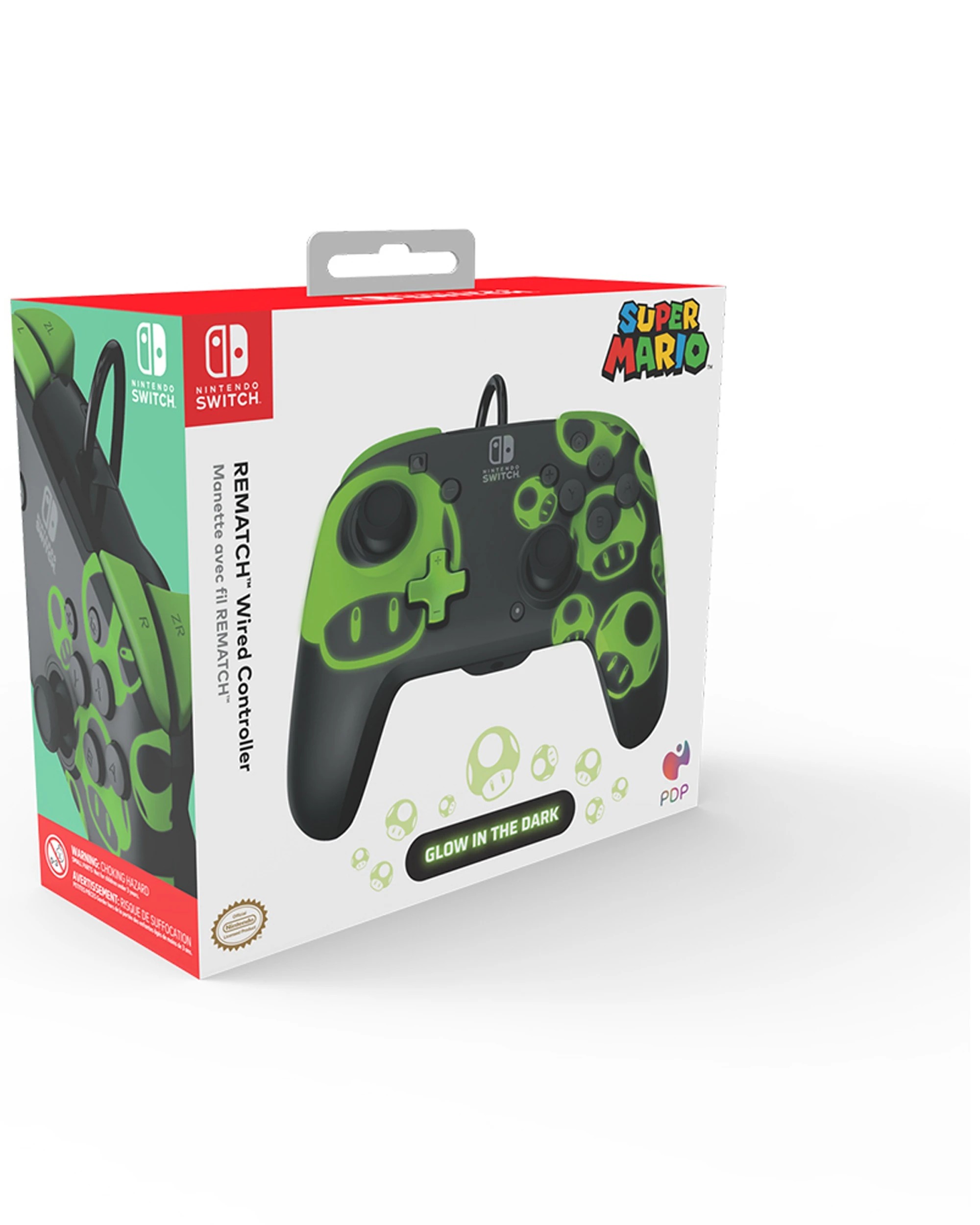 6 PDP Nintendo Switch Glow Rematch Wired Controller 1-UP - Multi, 6 of 6