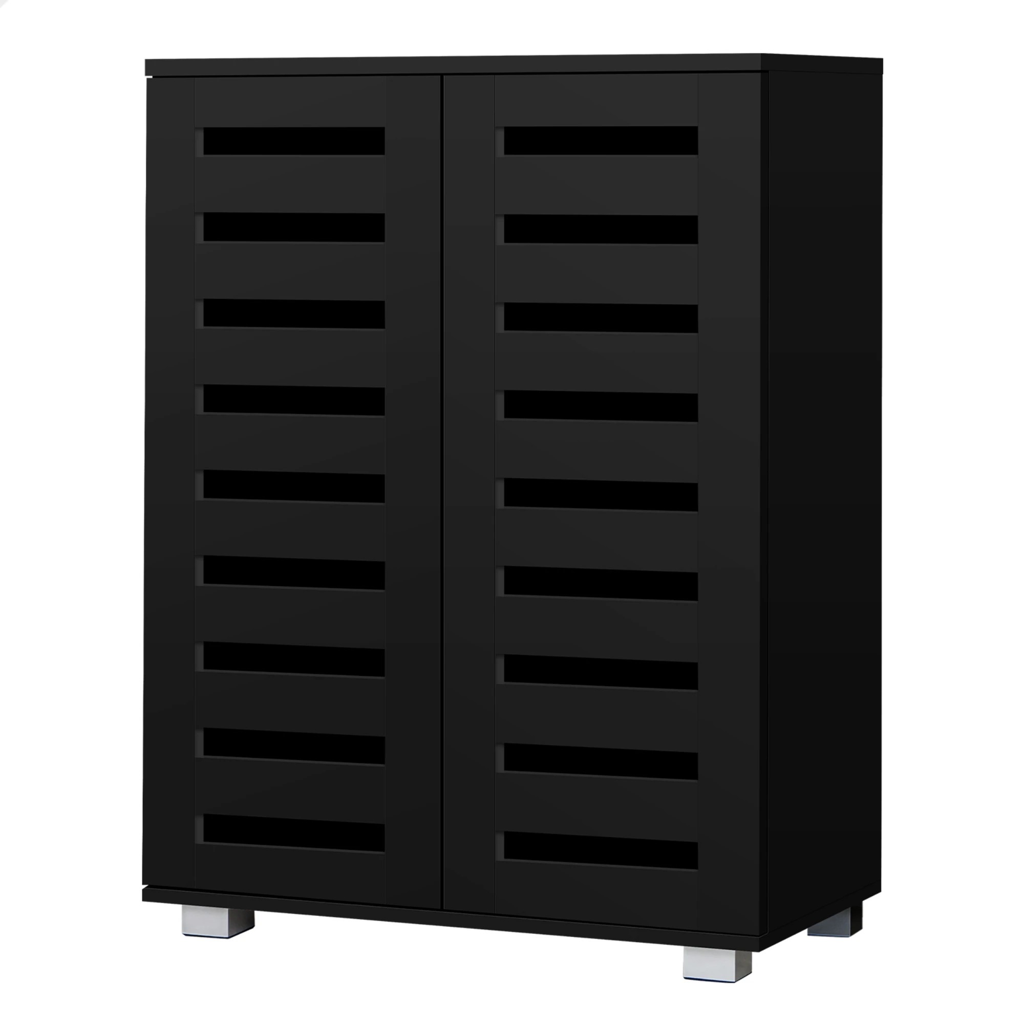 1 Alfordson Shoe Cabinet Organiser Storage Rack Drawer Shelf 21 pairs - Black, 1 of 10