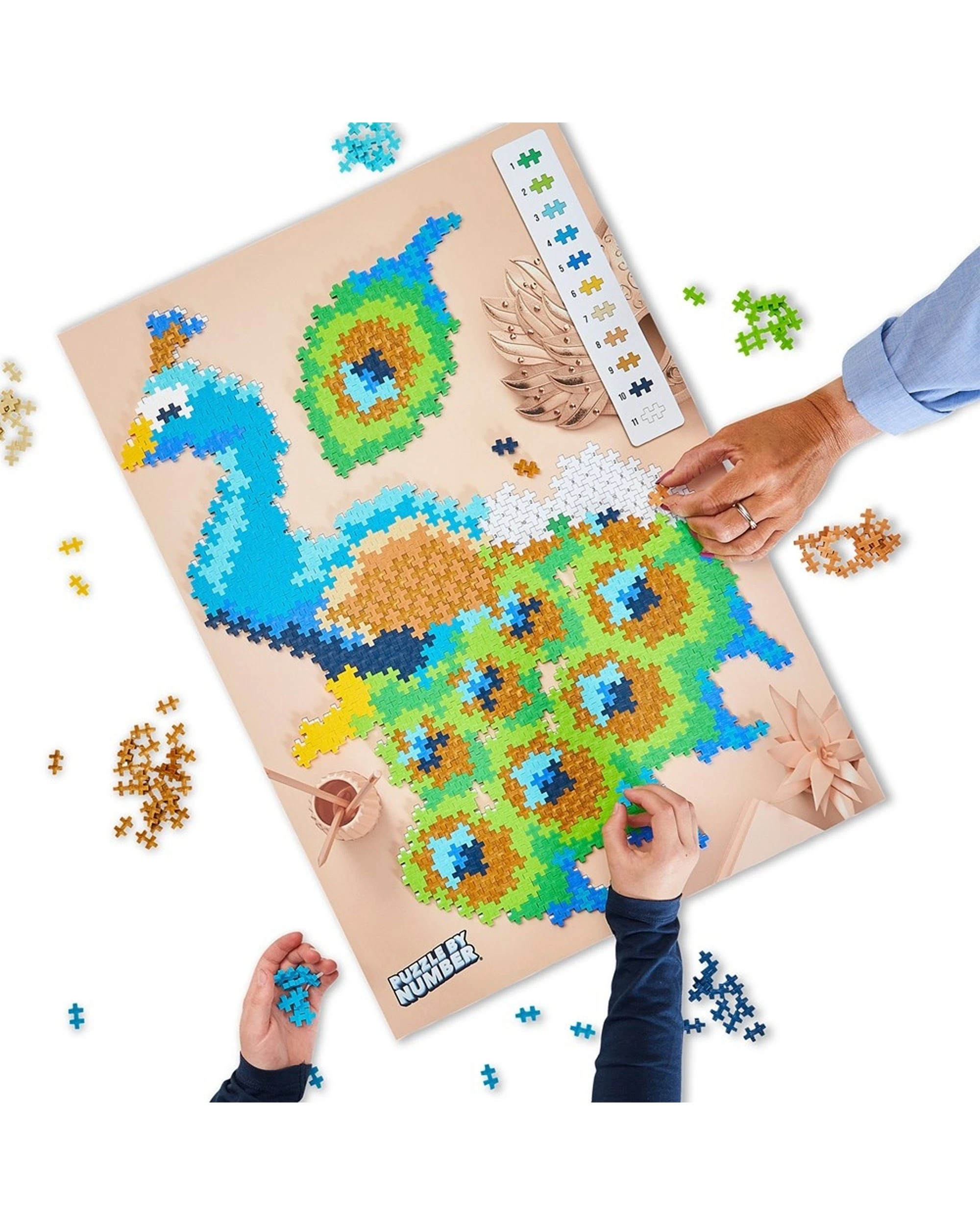 2 Plus-Plus Puzzle By Number Peacock Creative Kids Toy, 2 of 3