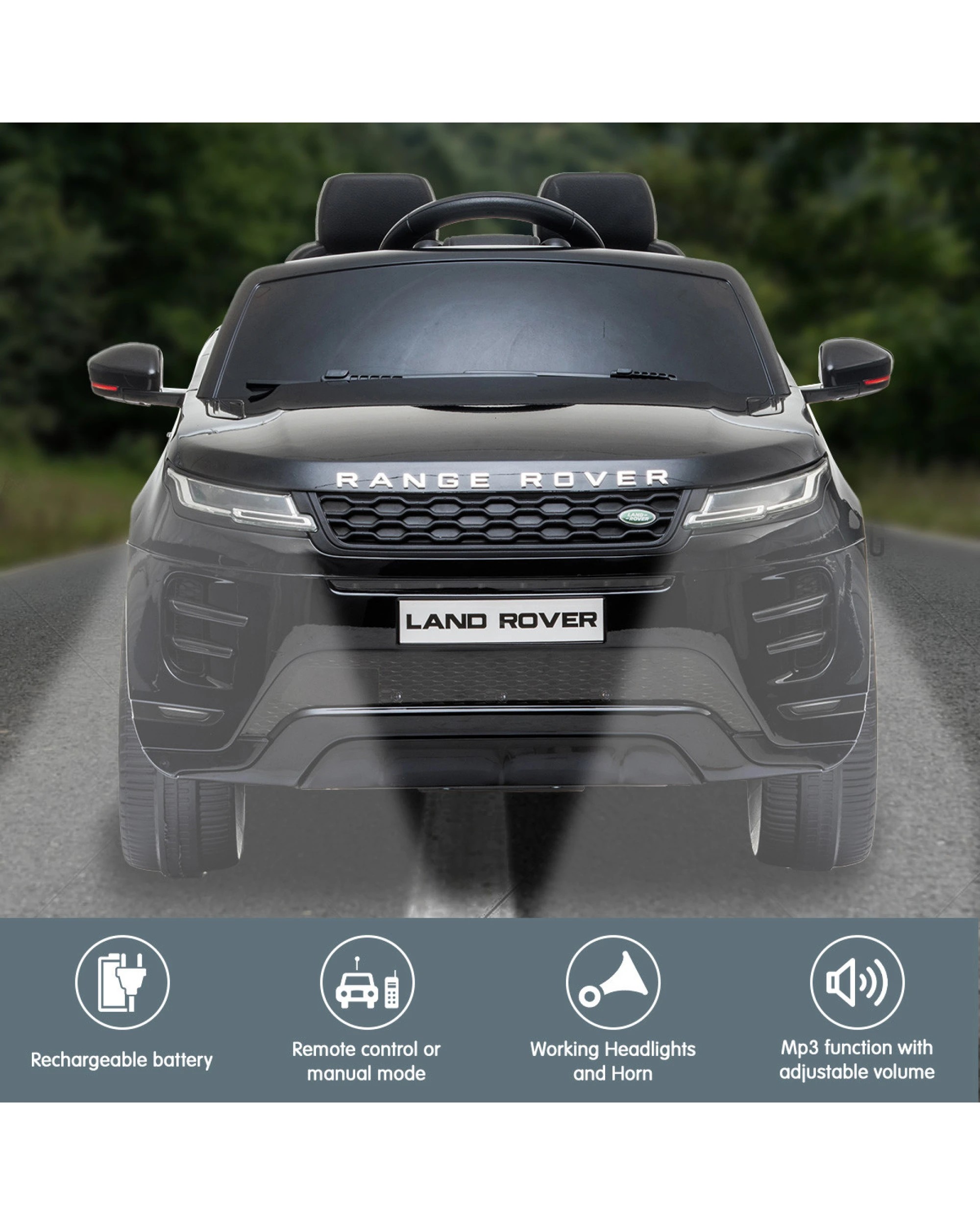 9 Kahuna Land Rover Licensed Kids Electric Ride On Car Remote Control - Black, 9 of 10