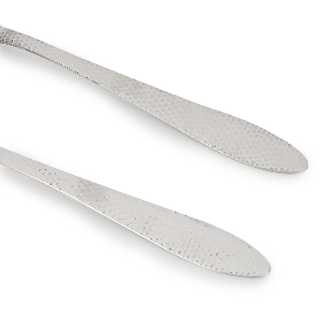 3 2 Pack Silver Hammered Salad Servers, 3 of 4