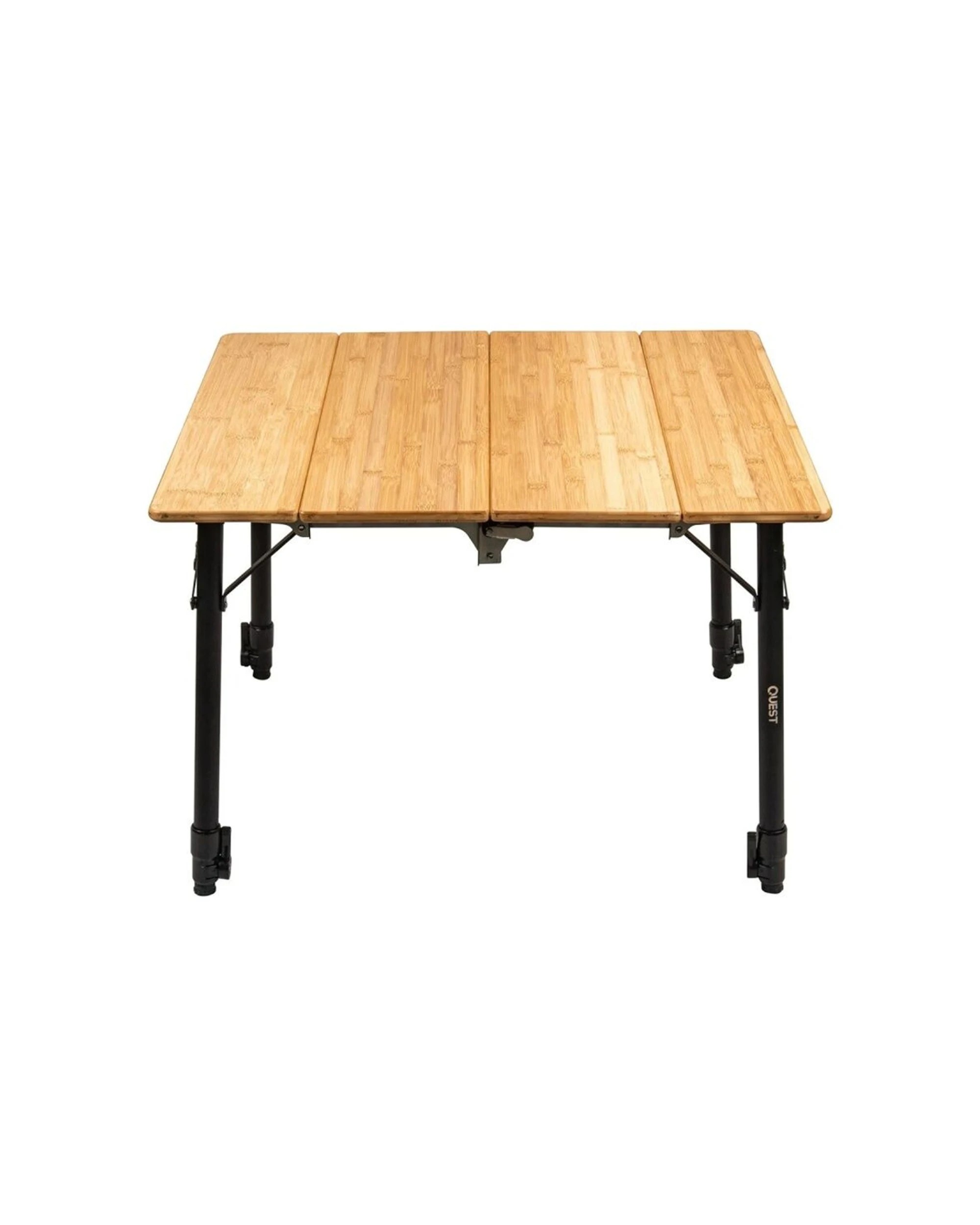 2 Quest Outdoors Folding Camping Table Bamboo Adjustable Bottle Opener - Brown, 2 of 9