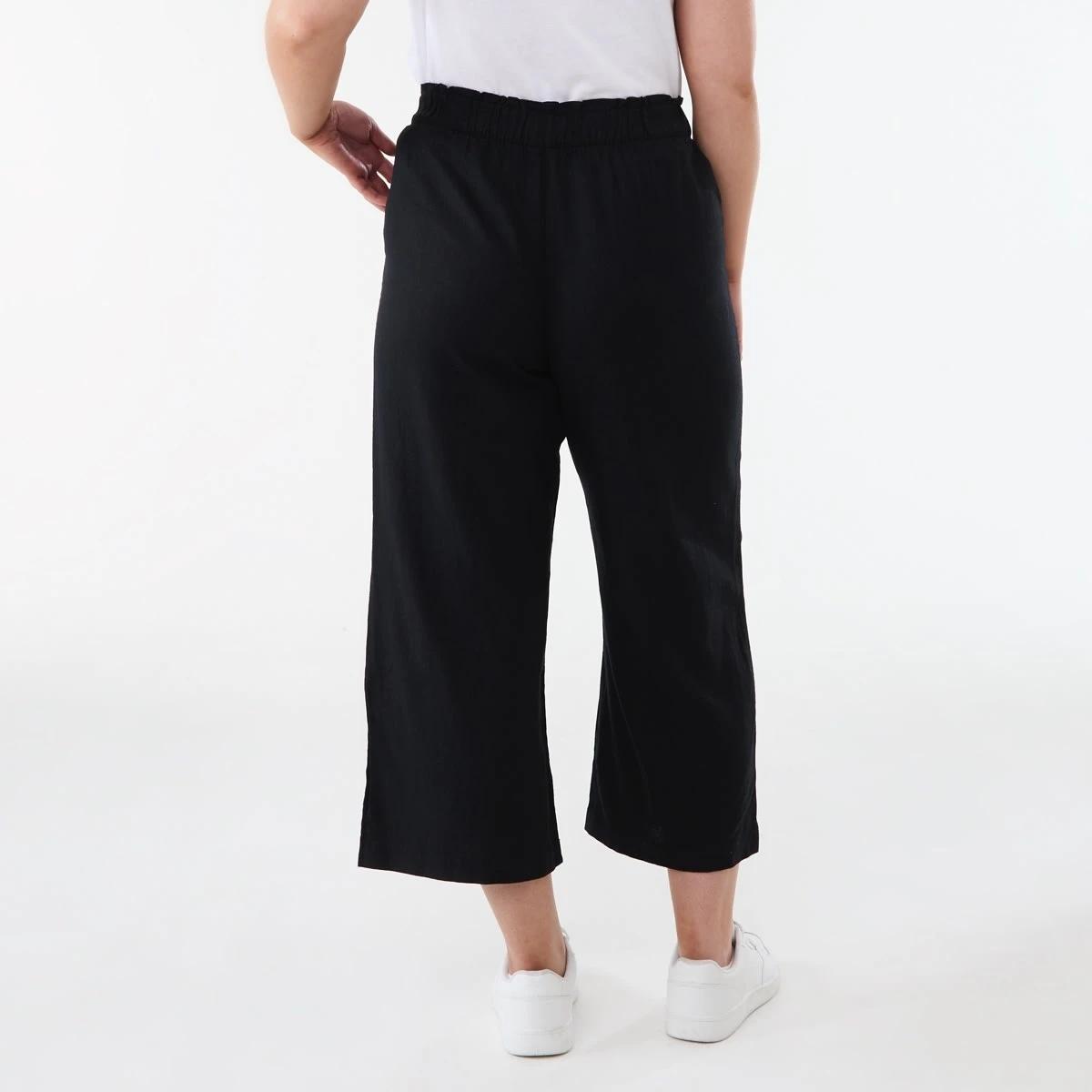 3 Linen Blend Culottes BLACK, 3 of 5