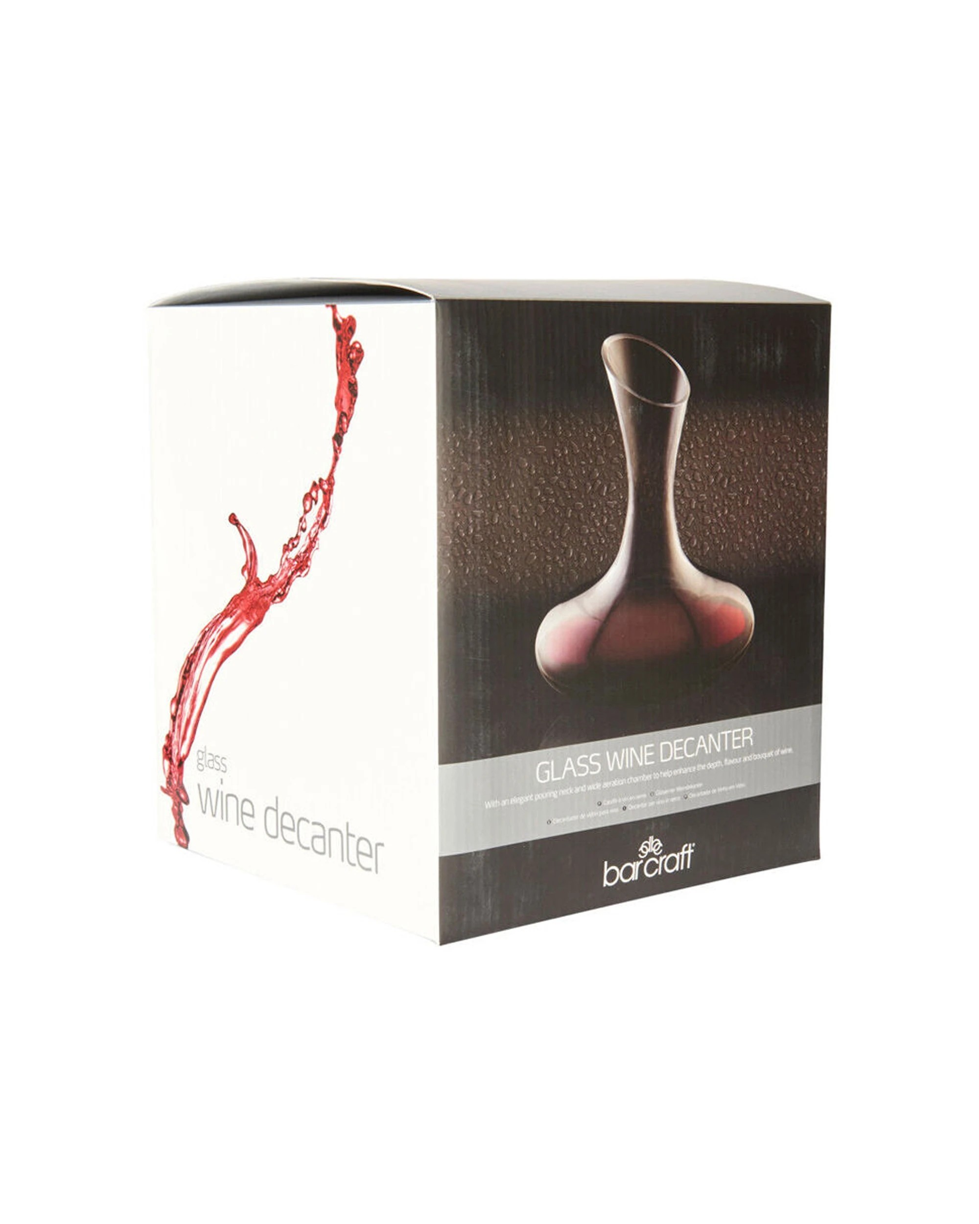 2 BarCraft Deluxe Glass Wine Decanter 1.5L Handmade Design - Clear, 2 of 8