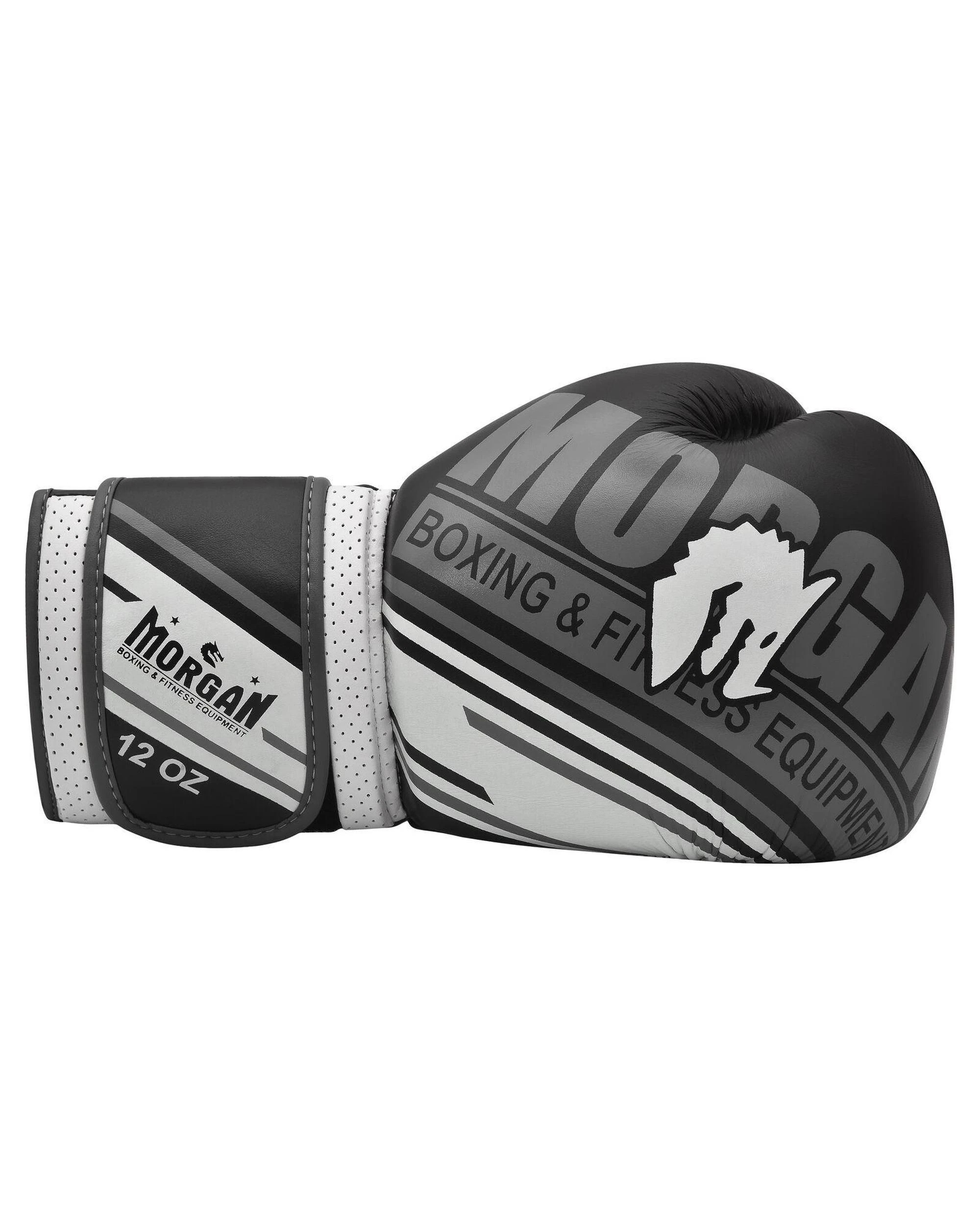 5 Morgan Sports Aventus Leather Boxing Gloves 16oz - White, 5 of 5